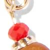 Goldtone Beaded Hoop Drop Earring - Image 2