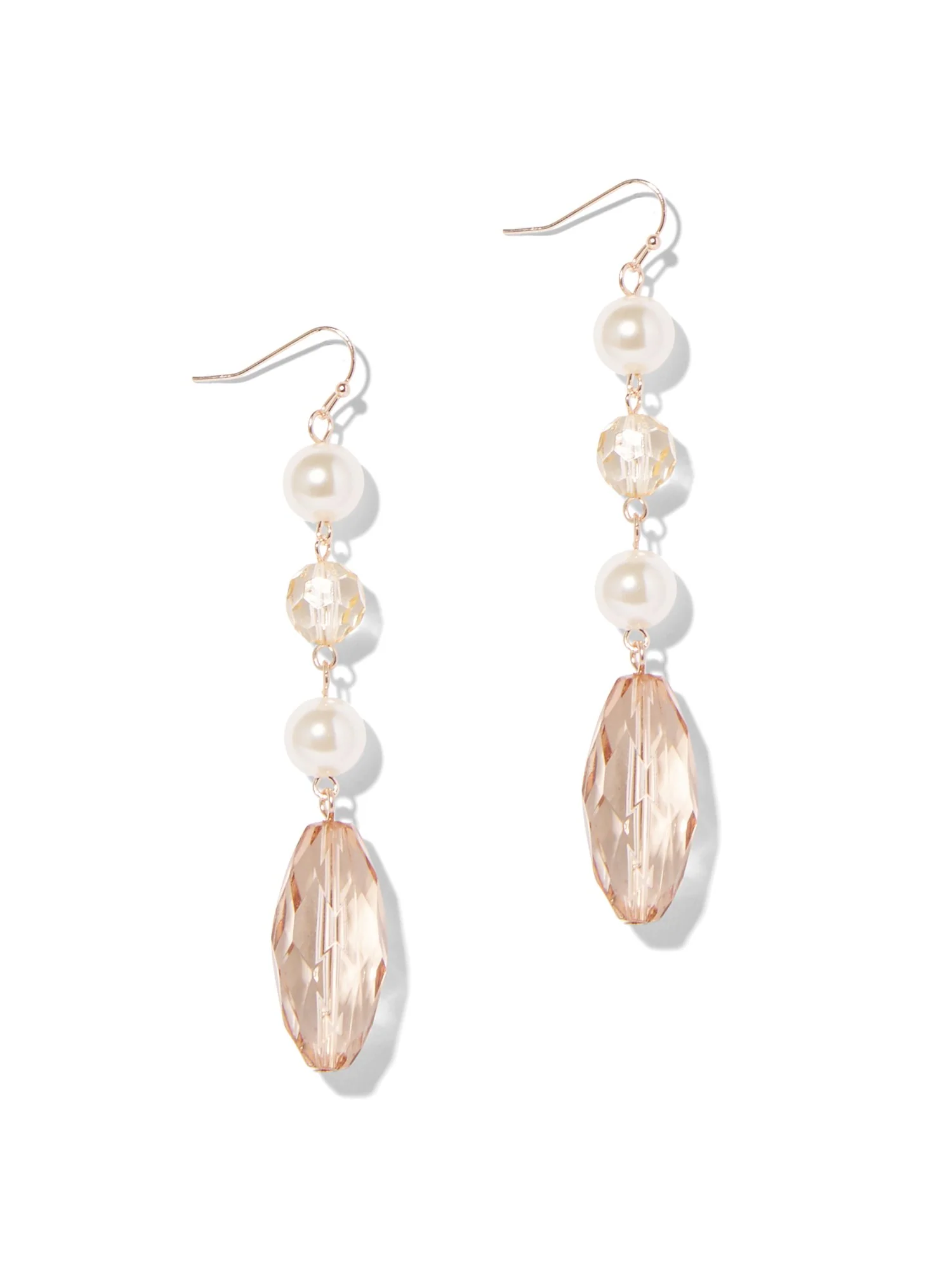 Goldtone Faux-Pearl & Faux-Stone Drop Earring