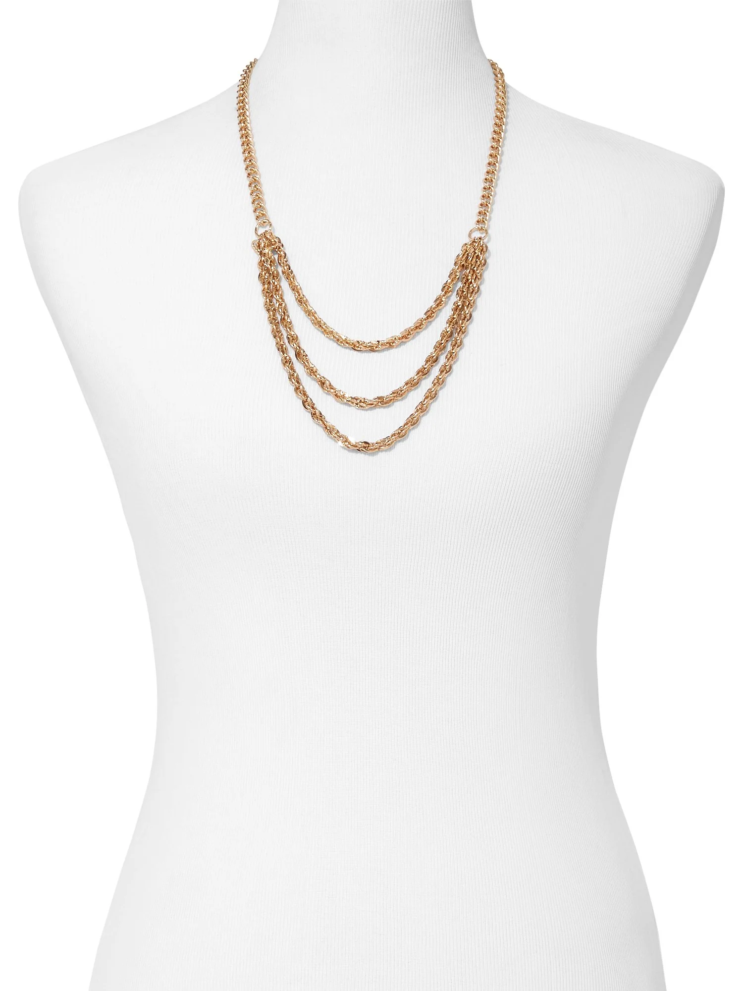 Goldtone Layered Chain-Link Necklace - Image 2