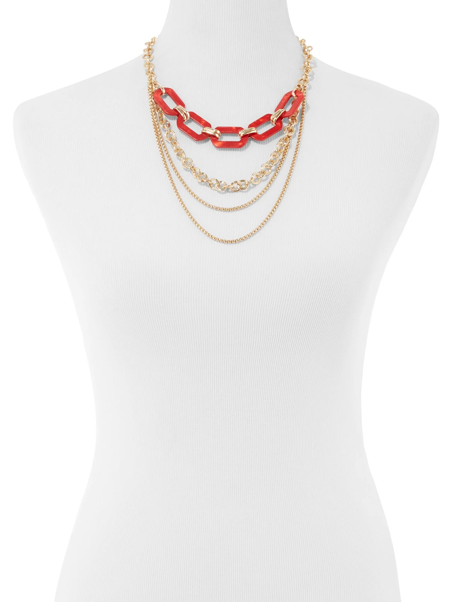 Goldtone Layered Statement Necklace - Image 2