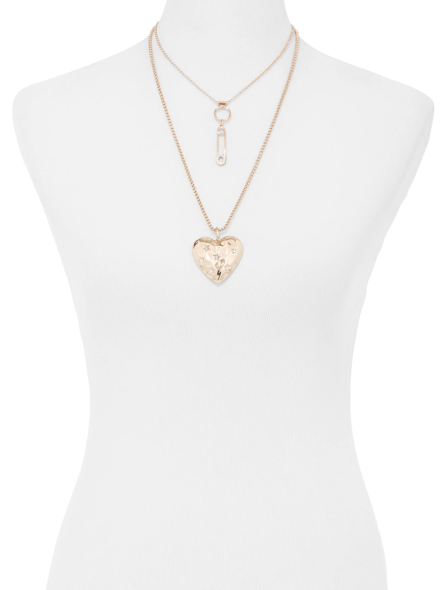 Goldtone Pave Layered Necklace - Image 2