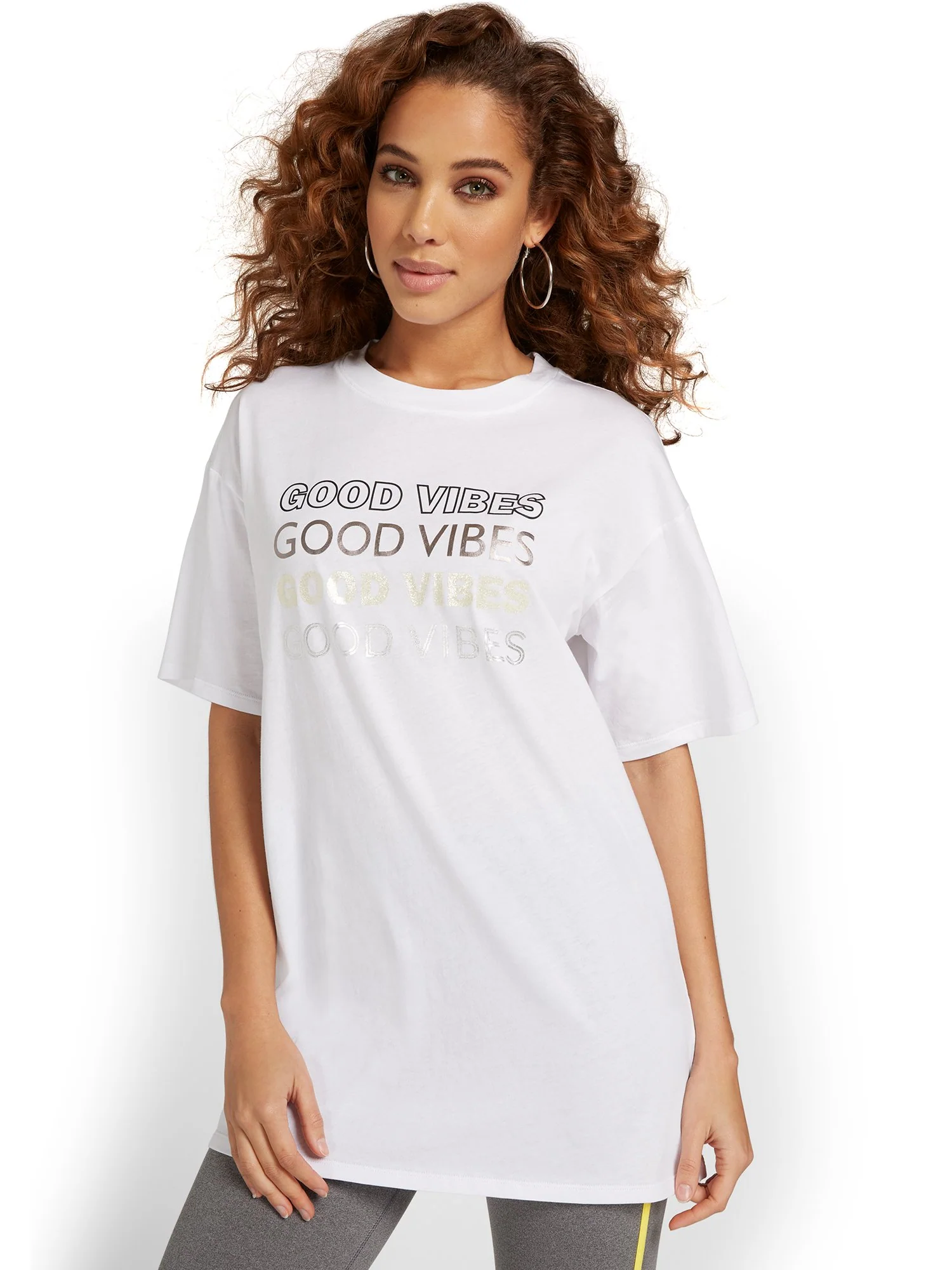 Good Vibes Oversized Graphic Tee - Image 2