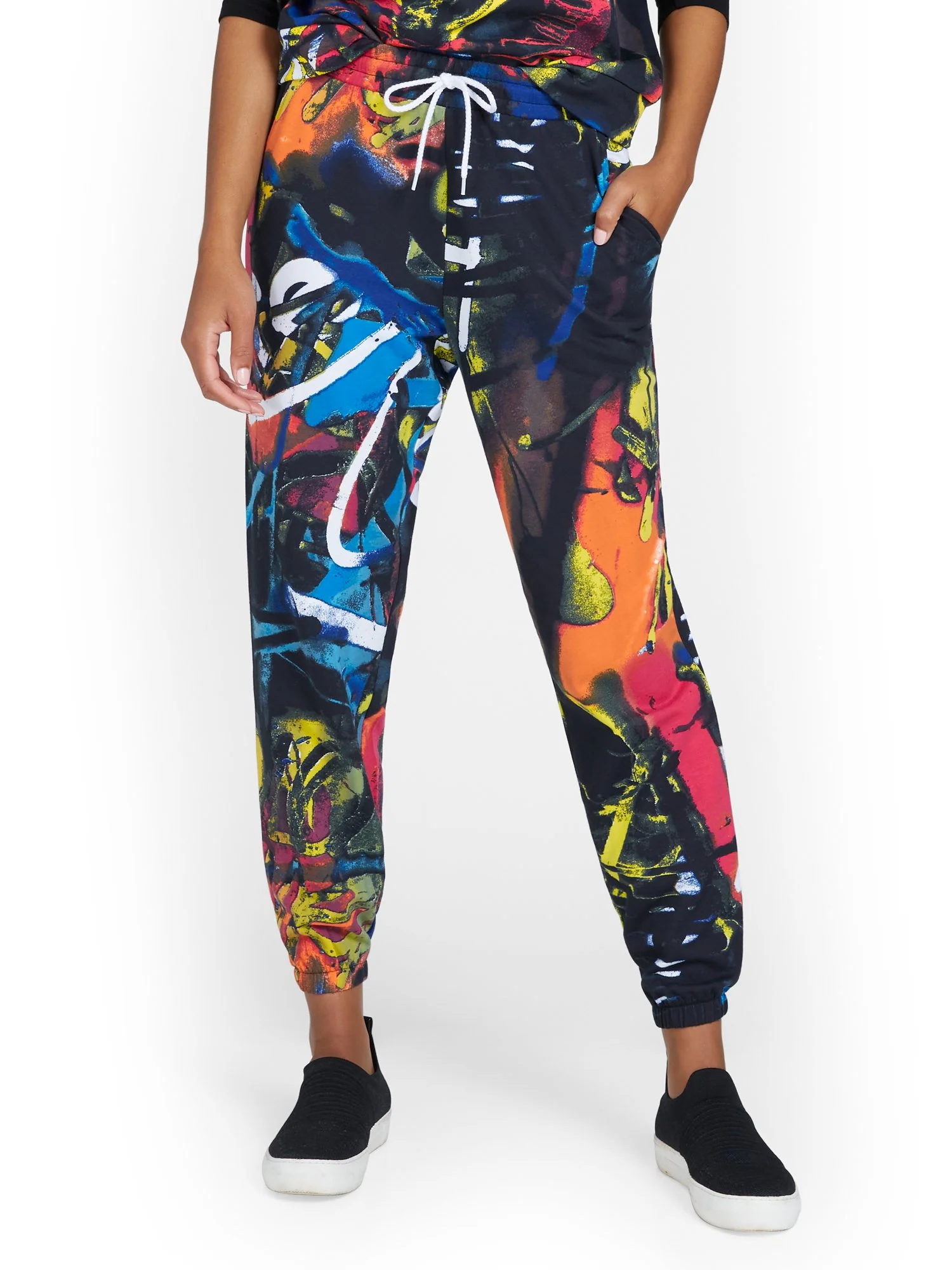 Graffiti-Print French Terry Jogger Pant