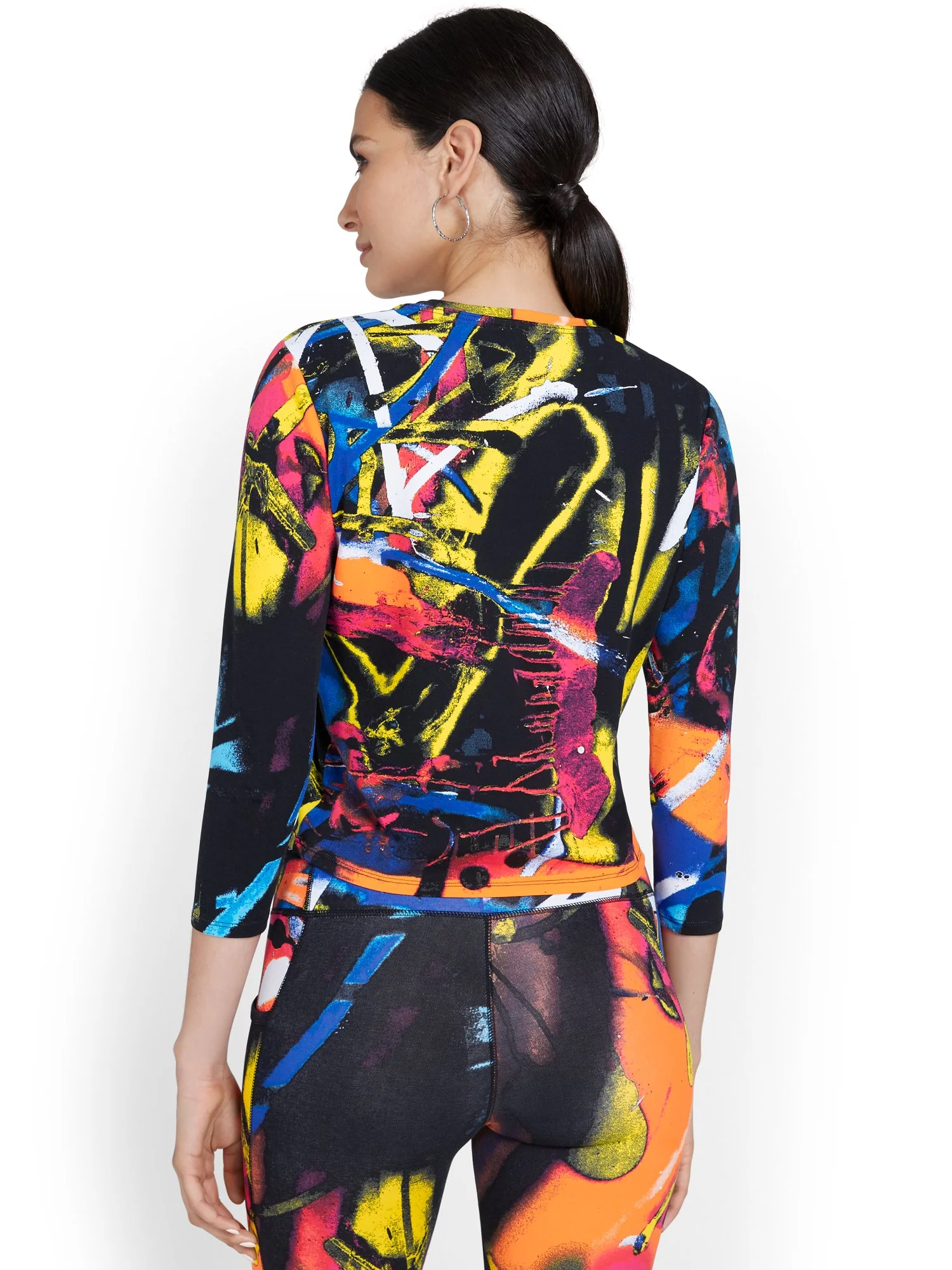 Graffiti-Print Yoga Top - Image 3