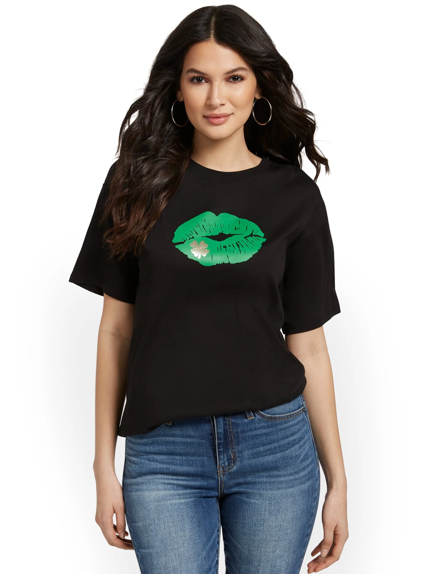 Green Kiss Oversized Graphic Tee - Image 2