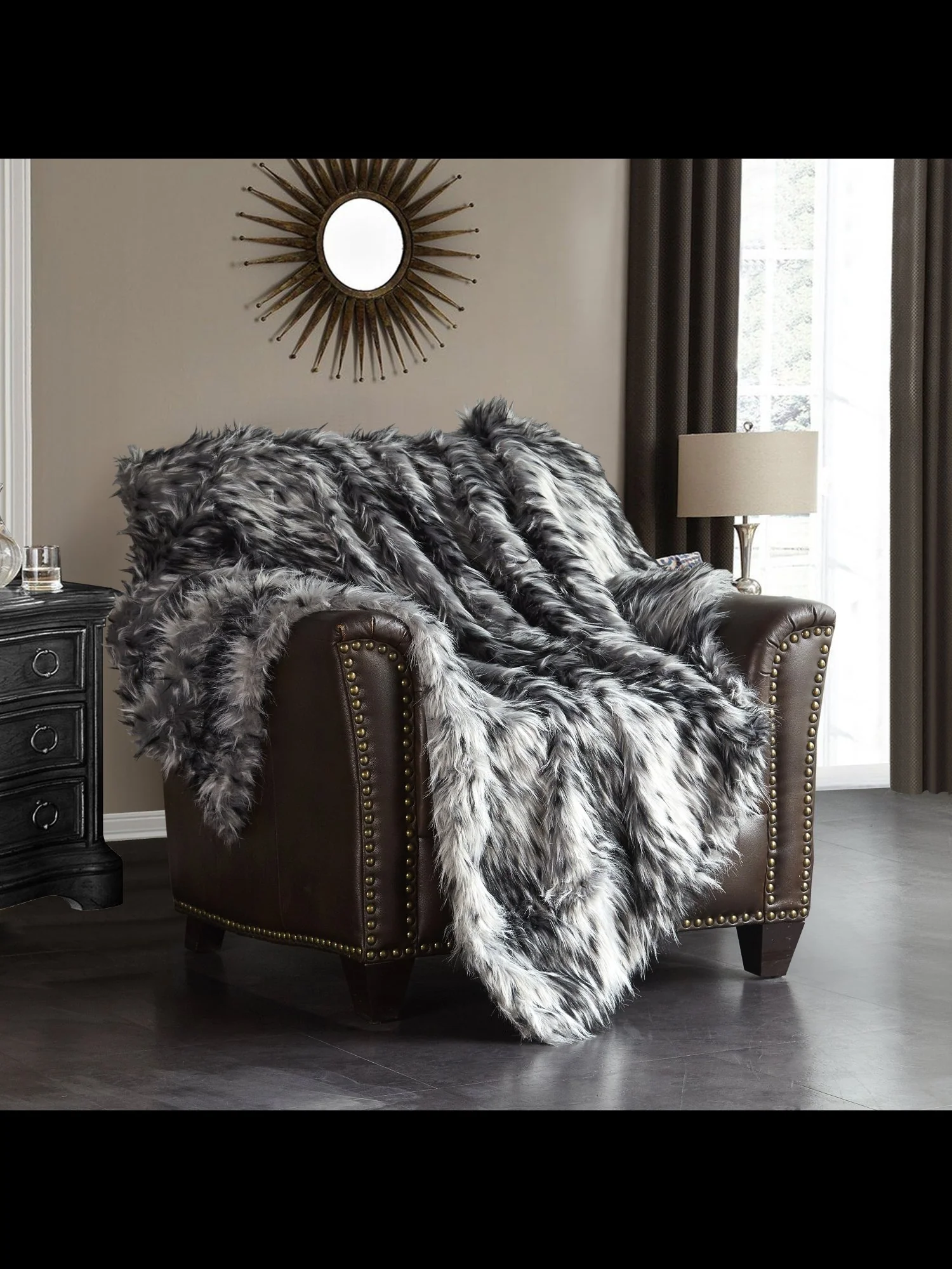 Hadar Ultra Plush Two-Toned Faux-Fur Throw Blanket - NY&C x Chic Home - Image 6