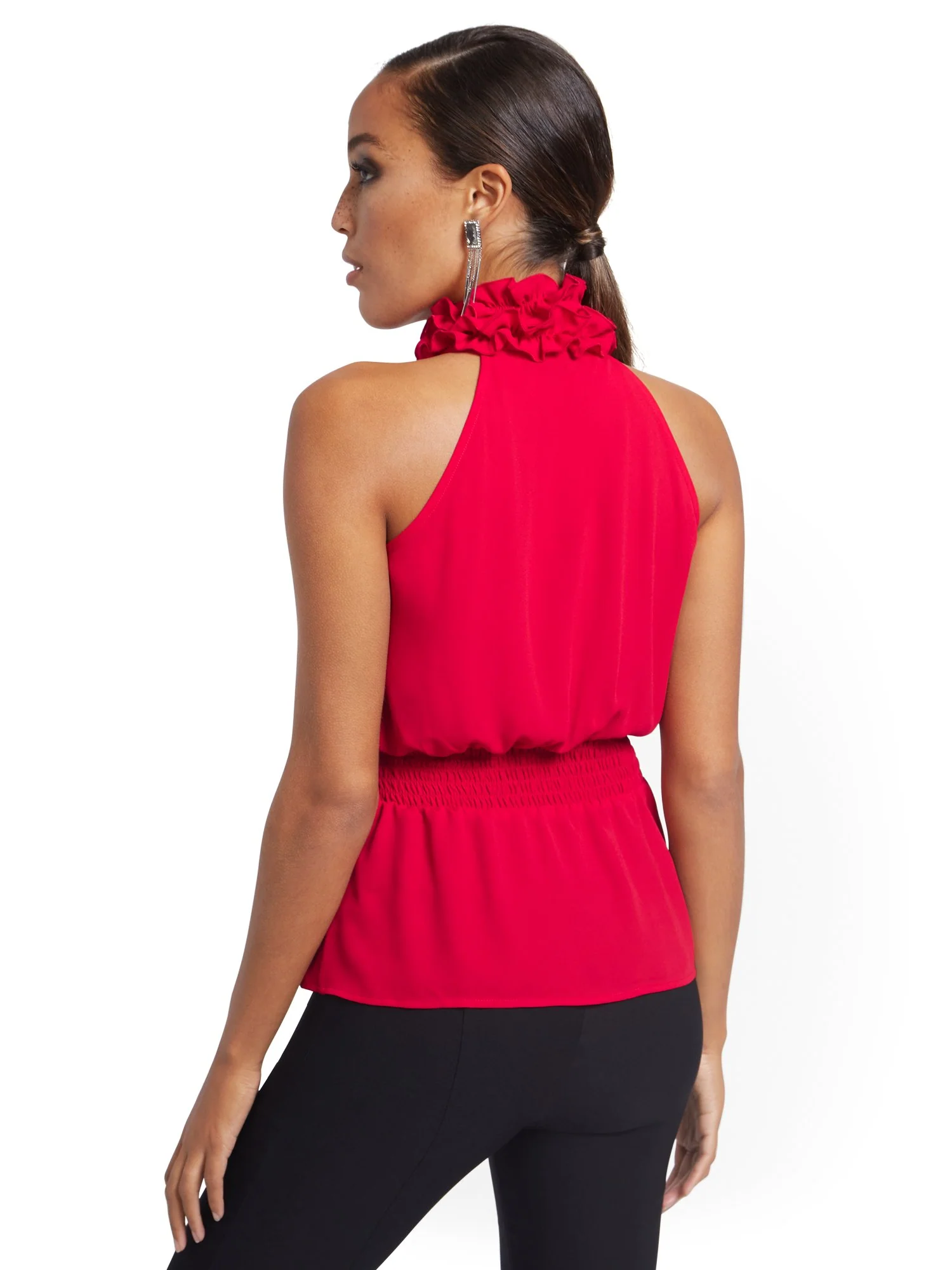 Halter Bow Peplum Top - Image 3