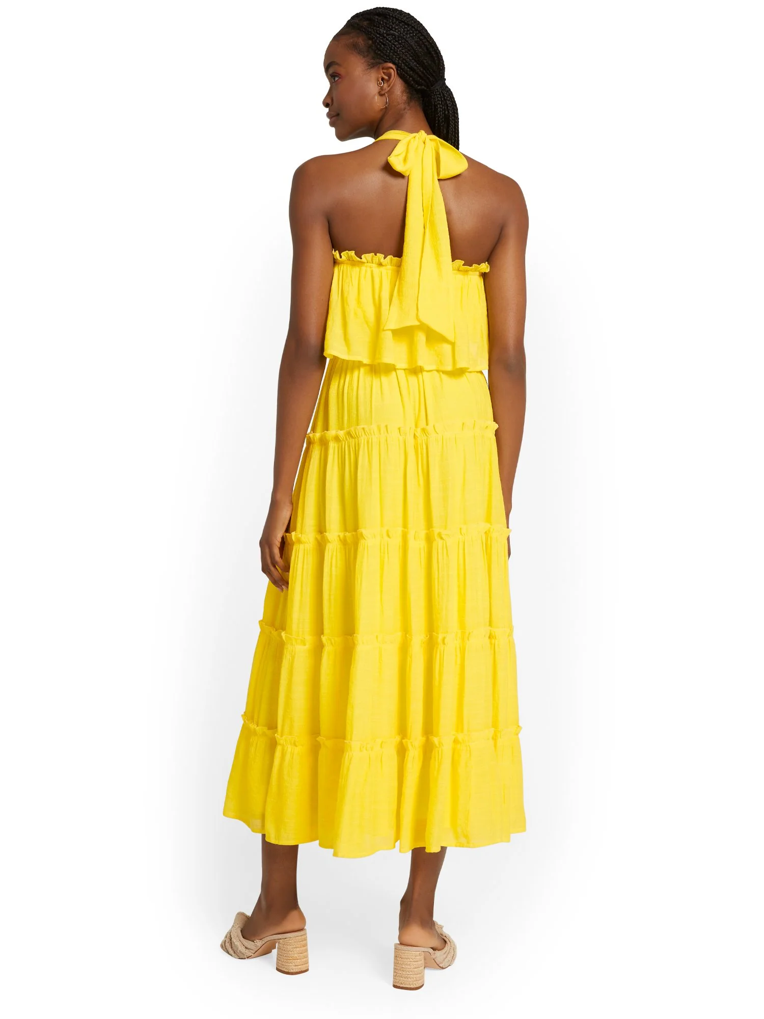 Flying Tomato Halterneck Ruffle-Front Midi Dress - Brands We Love - Image 3