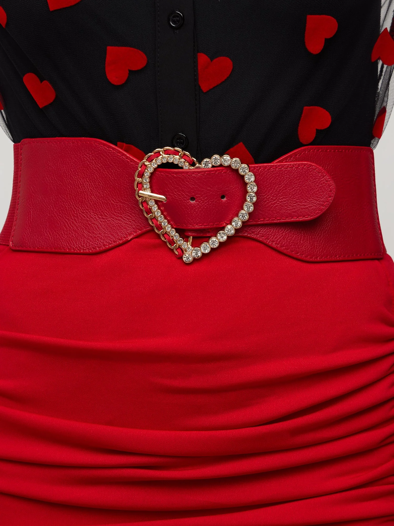 Heart-Buckle Wide Waist Belt - Image 4
