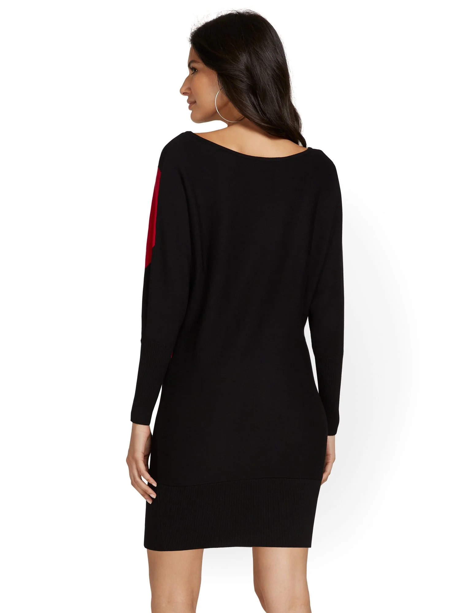 Heart-Print Dolman-Sleeve Sweater Dress - Image 3