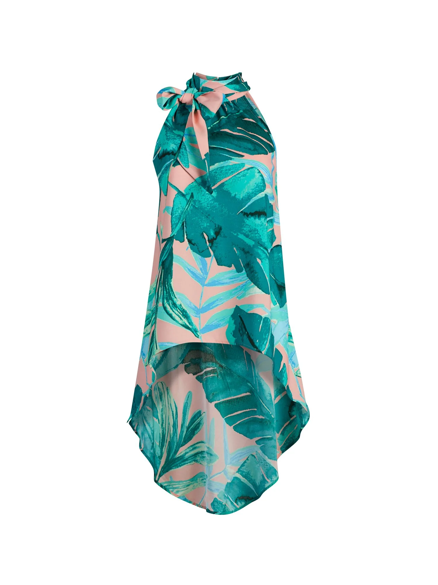 Hi-Lo Bow-Accent Halter Blouse - 7th Avenue - Image 2