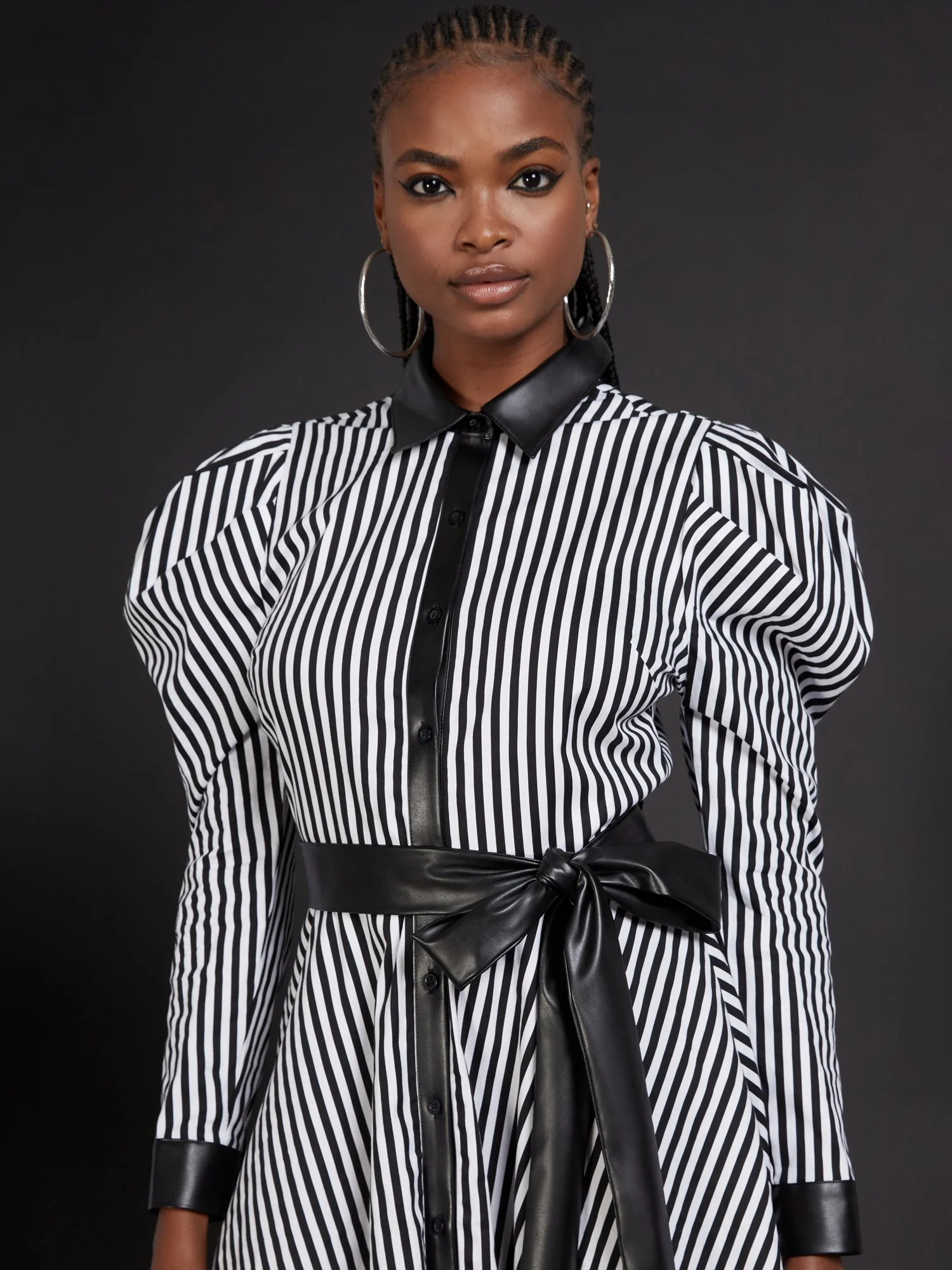 High-Low Stripe Poplin Dress - Image 4