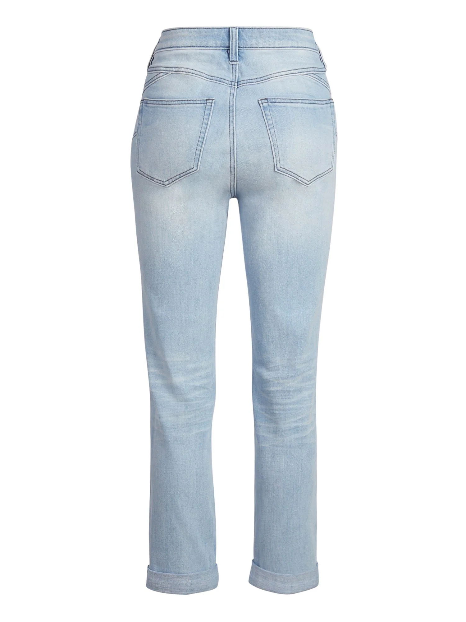 High-Rise Diamond Blue Boyfriend Jeans - Image 3