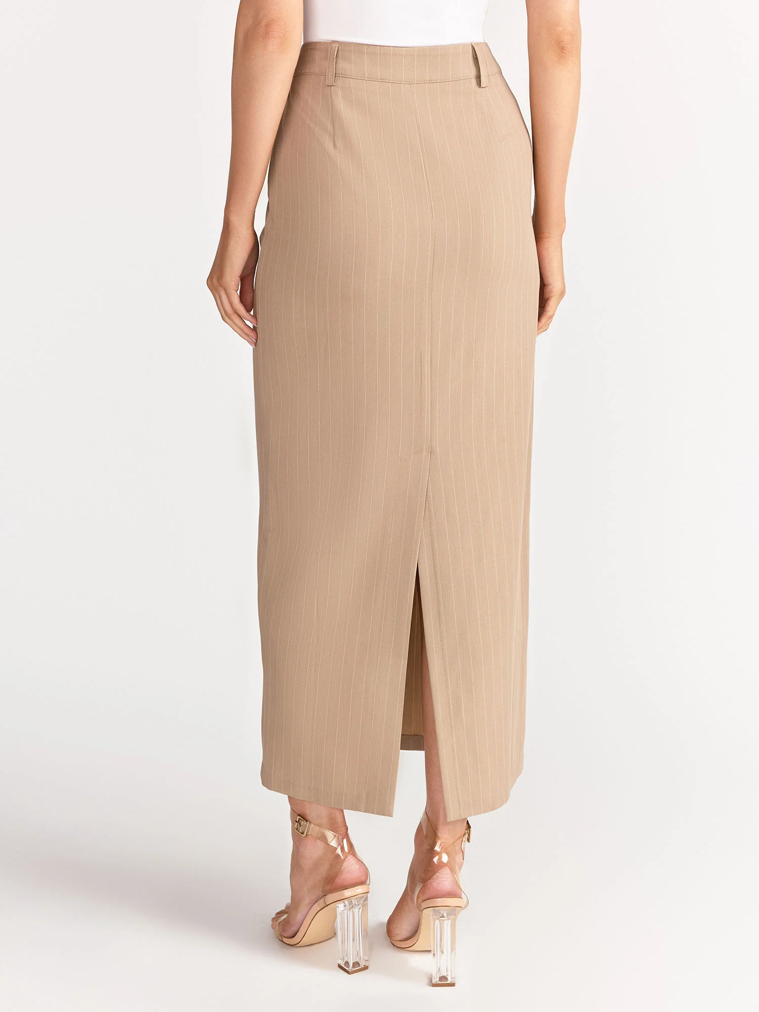 Sans Souci High Rise Pinstripe Maxi Column Skirt - Brands We Love - Image 8