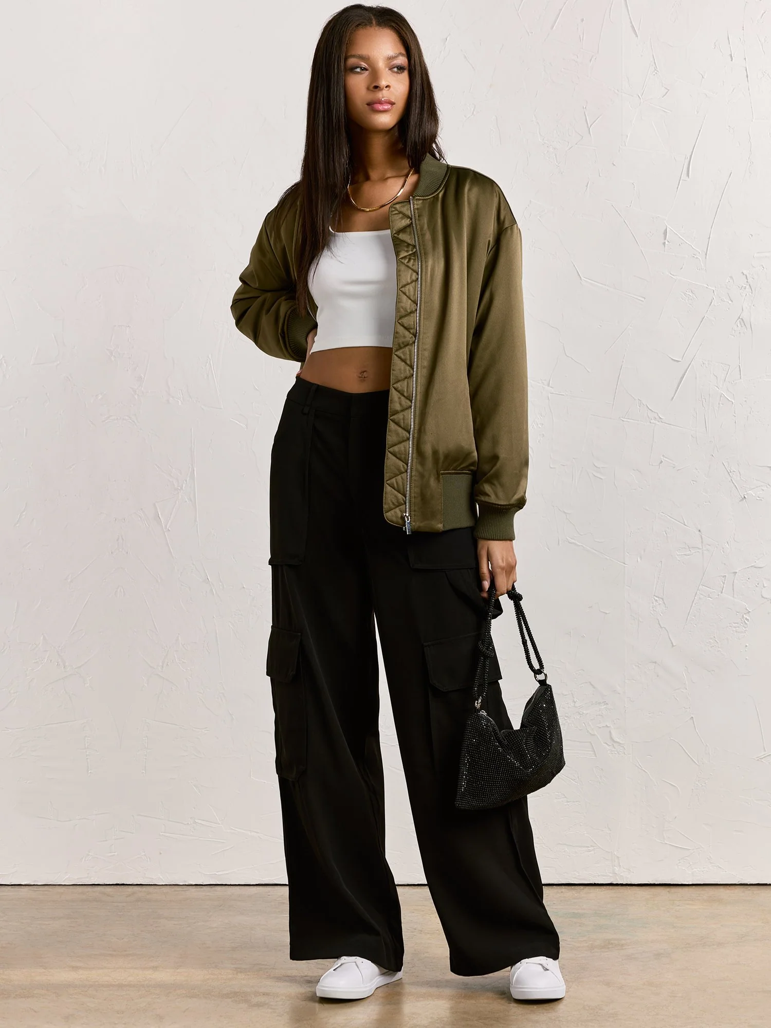 High Waist Woven Cargo Pant - Aaron & Amber - Image 2