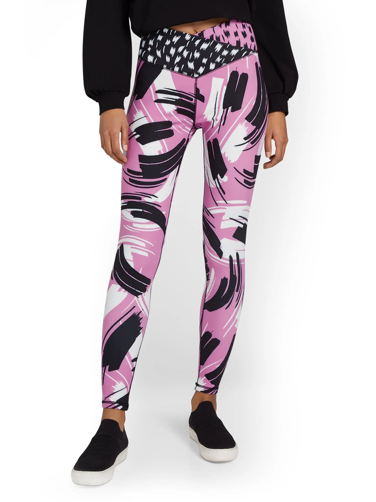 High-Waisted Abstract-Print Pocket Legging - City Contour