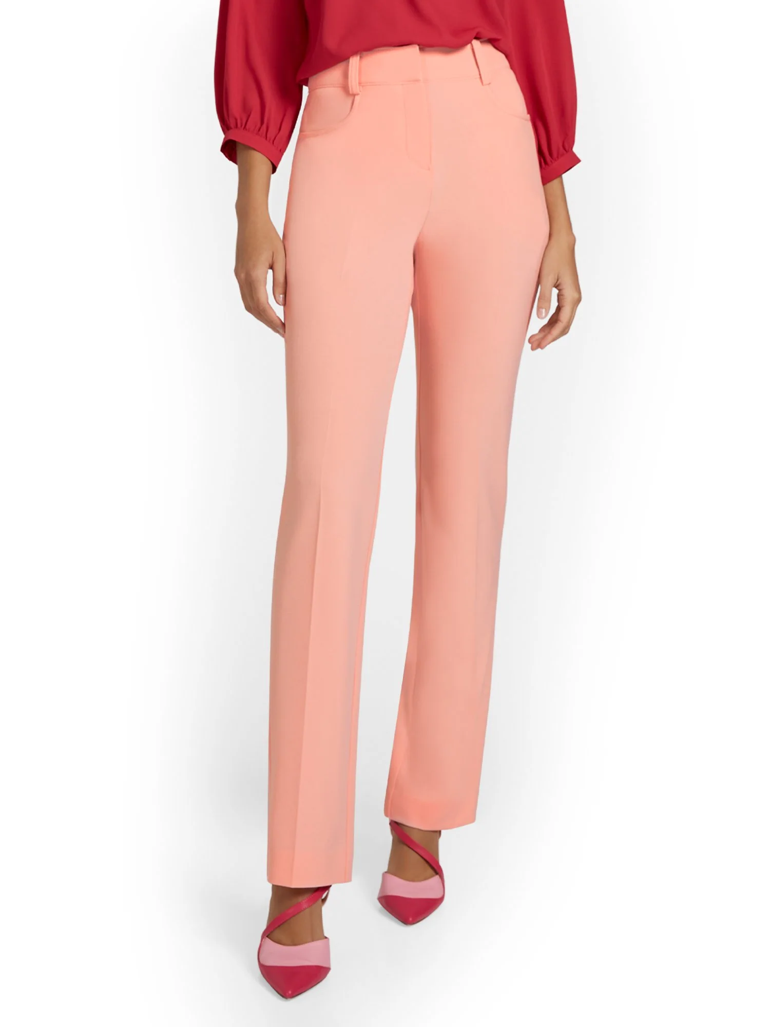 High-Waisted Barely Bootcut Pant - Essential Stretch - Image 29
