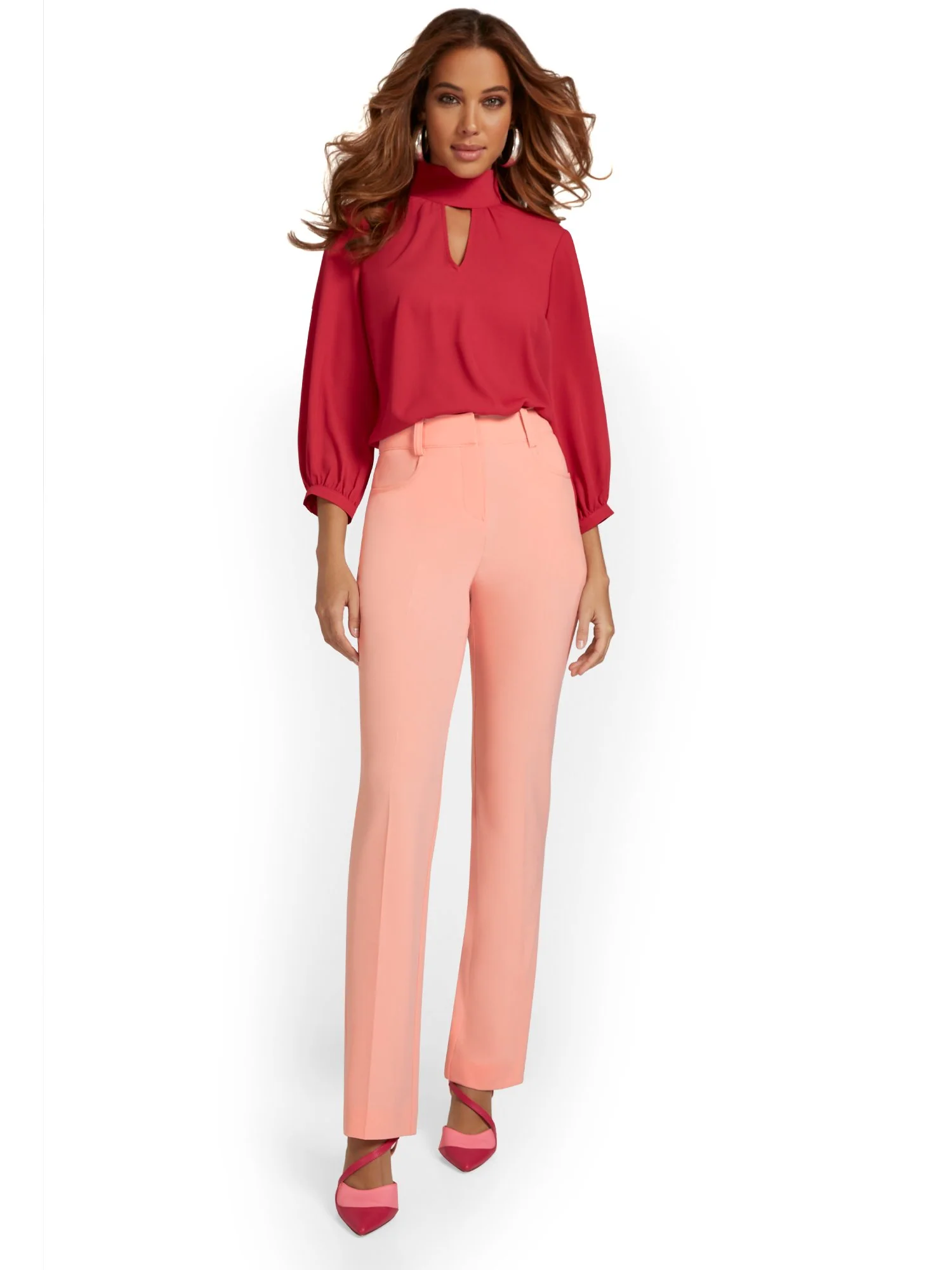 High-Waisted Barely Bootcut Pant - Essential Stretch - Image 31