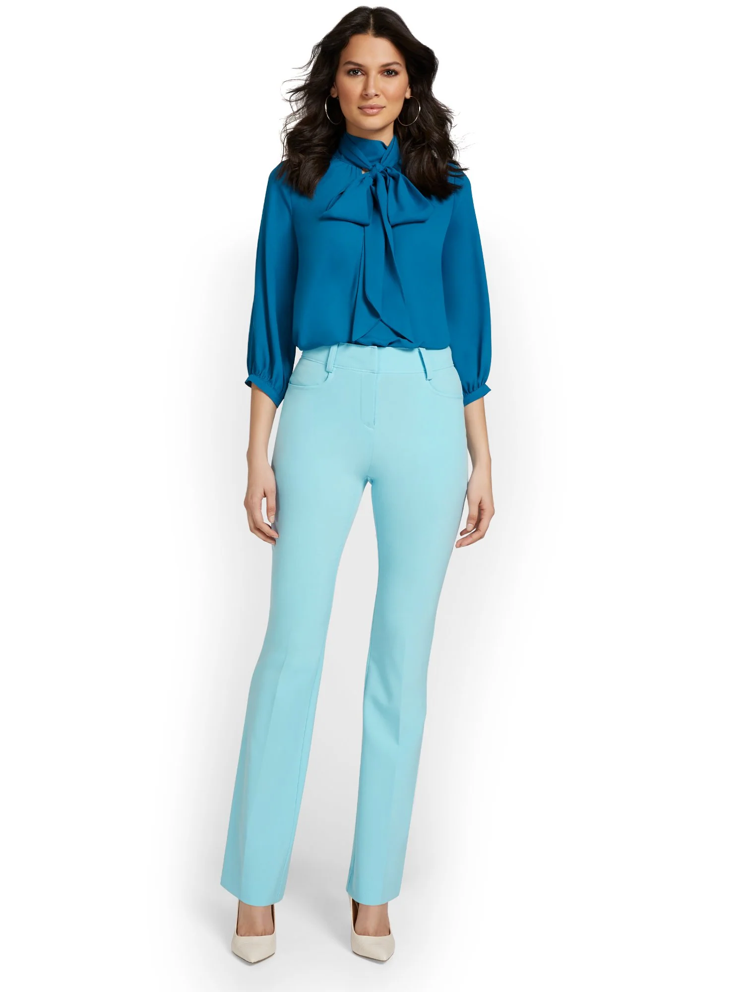 High-Waisted Barely Bootcut Pant - Essential Stretch - Image 39