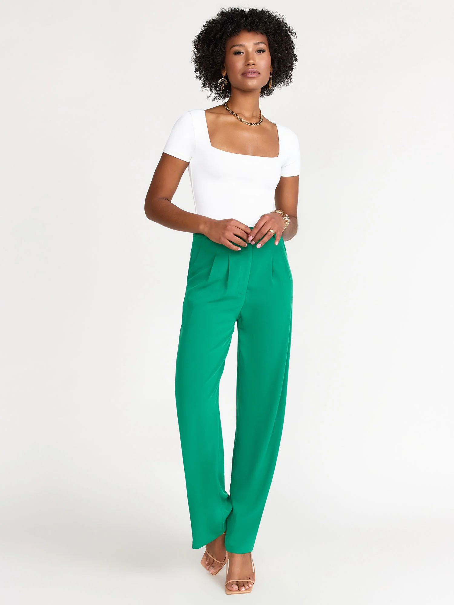 Edit By Nine High Waisted Buttoned Trousers - Brands We Love - Image 3