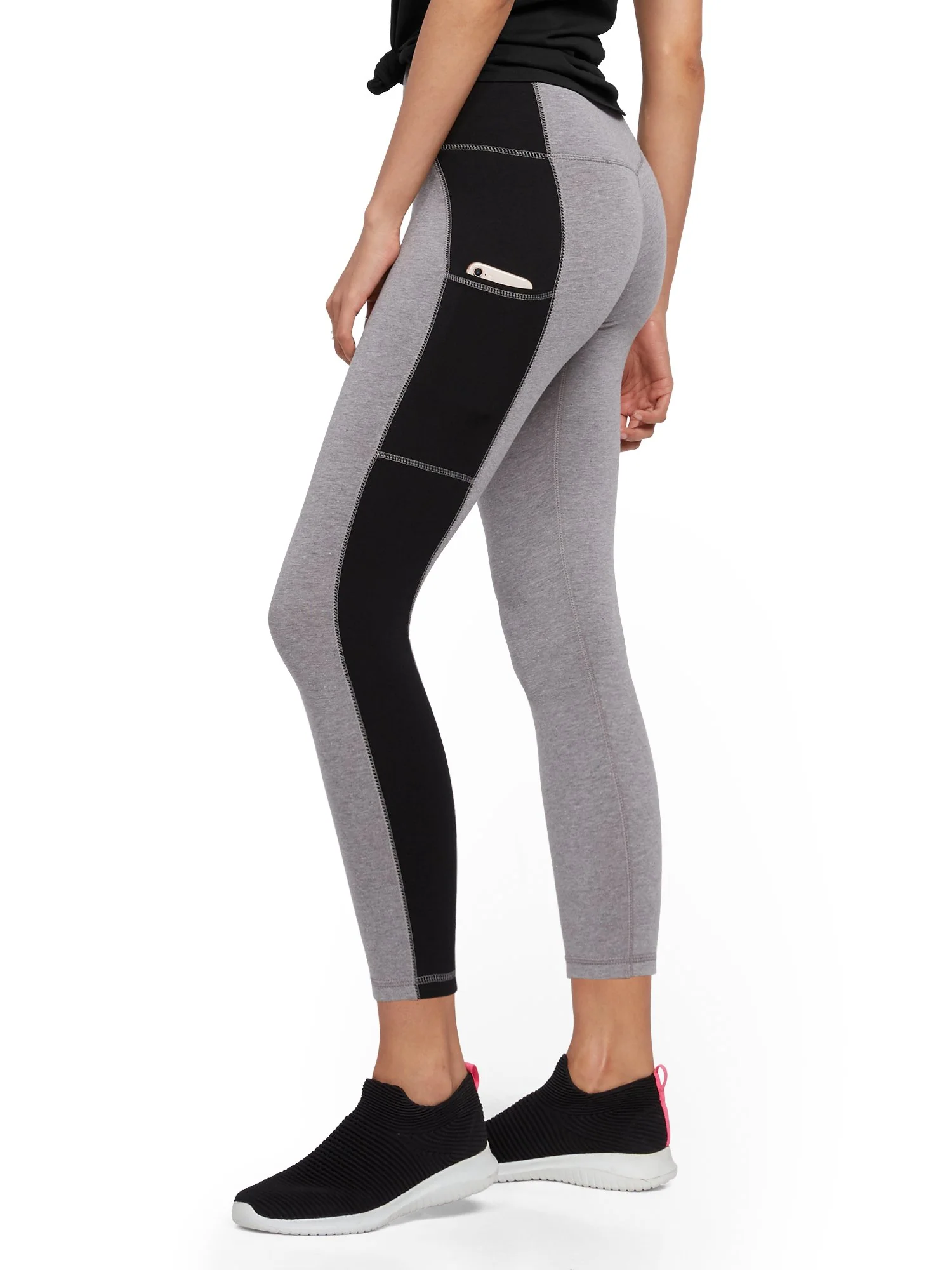 High-Waisted Colorblock Pocket Capri Legging - Image 2