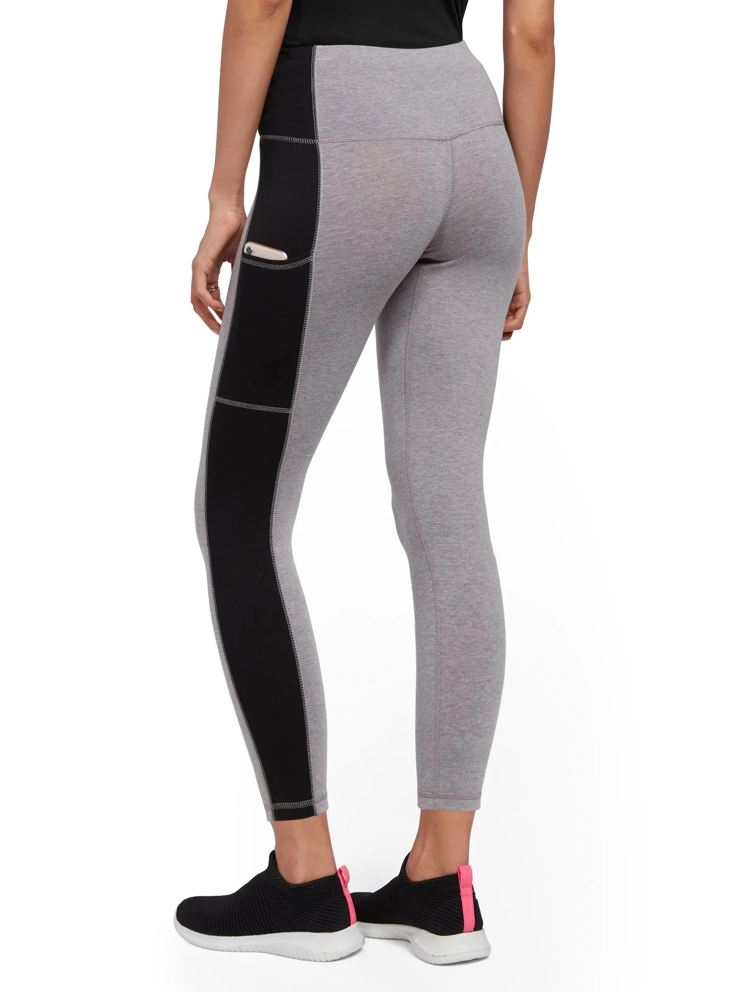 High-Waisted Colorblock Pocket Capri Legging - Image 3