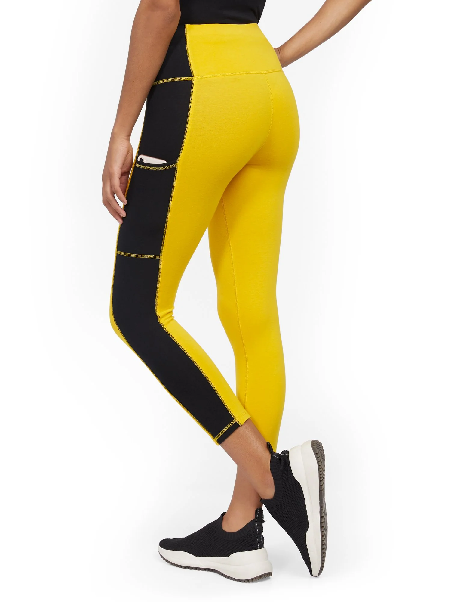 High-Waisted Colorblock Pocket Capri Legging - Image 8