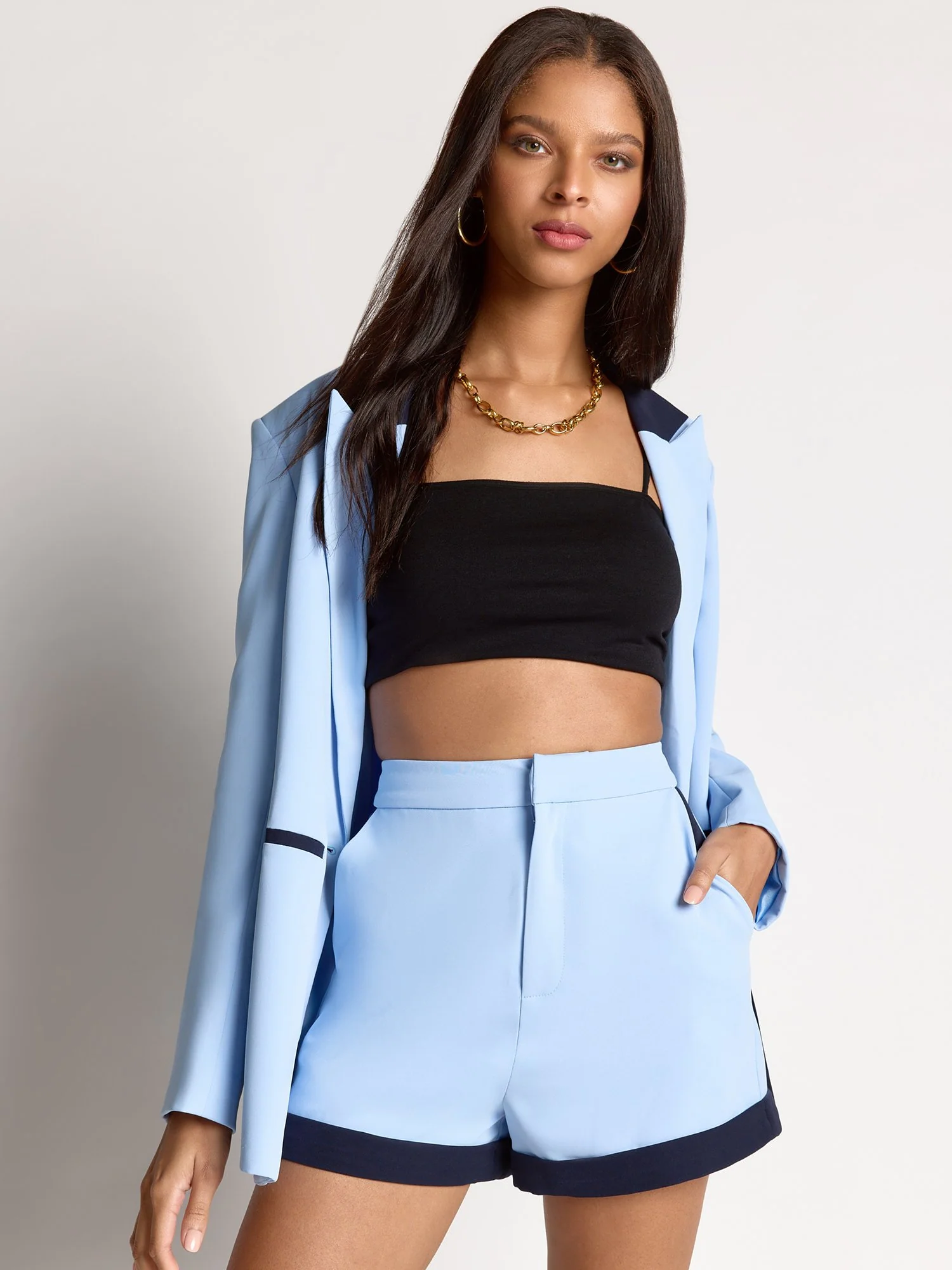 High-Waisted Colorblock Short - Endless Rose