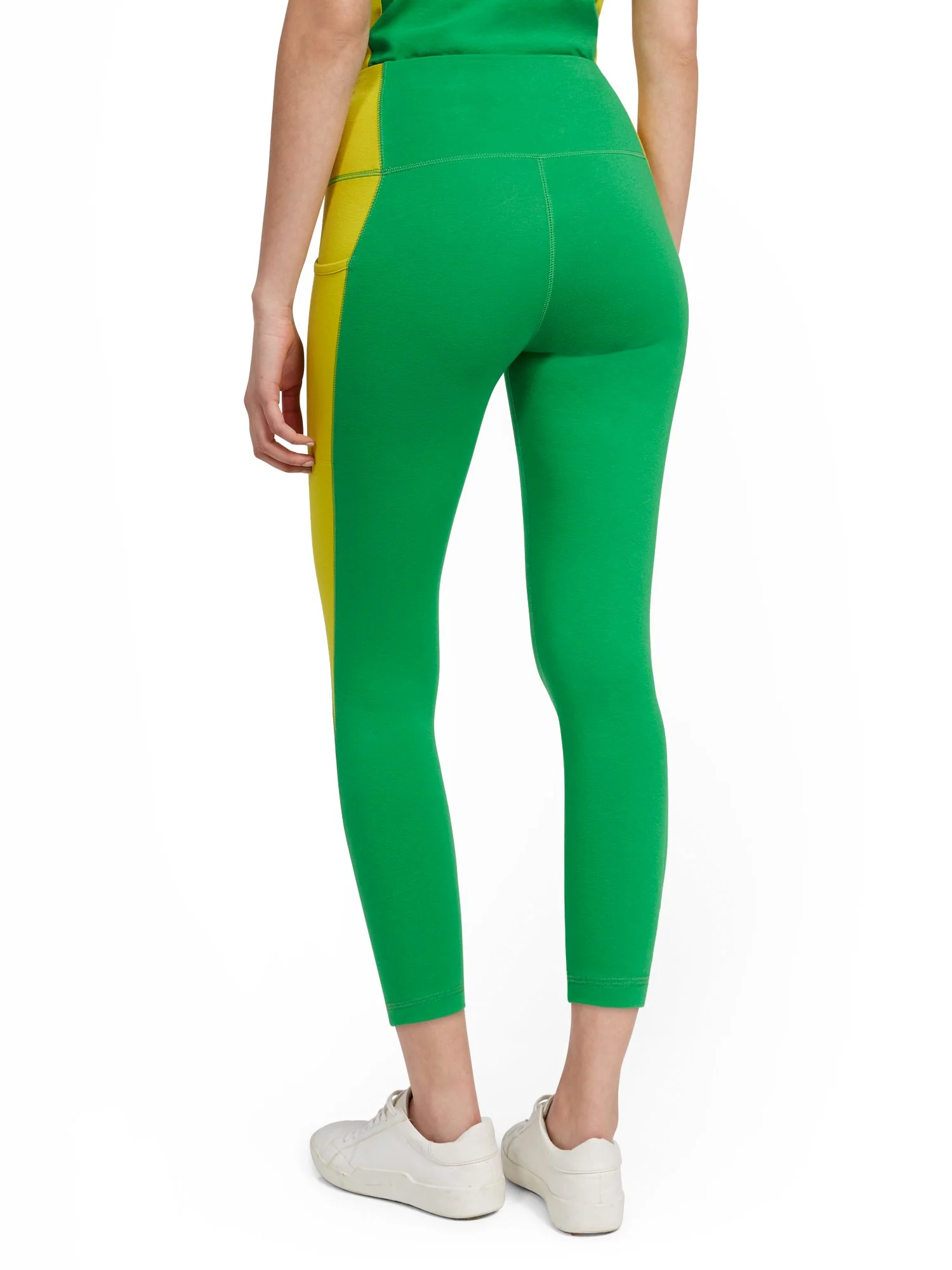 High-Waisted Colorblock Side-Pocket Capri Legging - Image 3