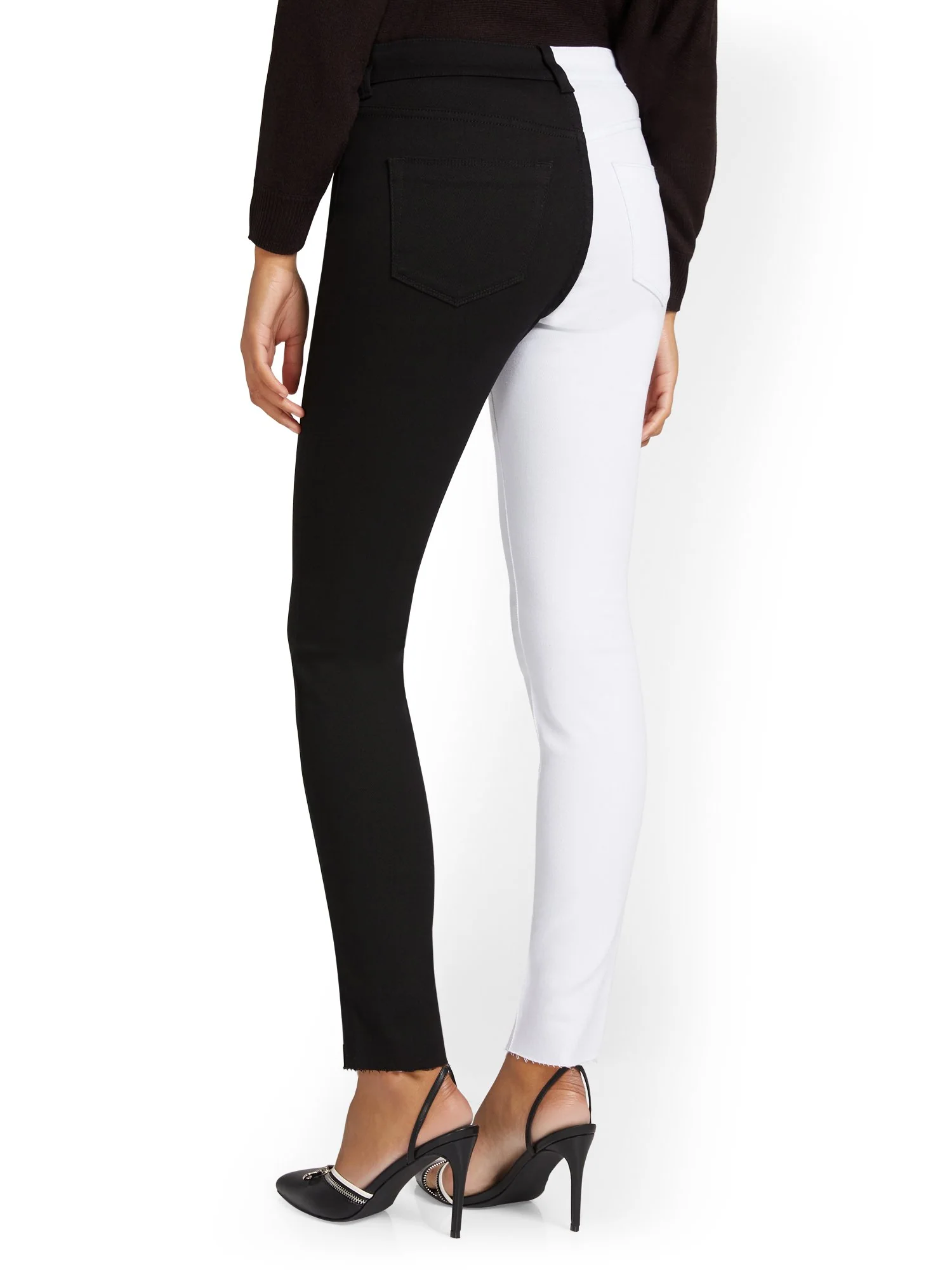 High-Waisted Colorblock Skinny Ankle Jeans - Image 3