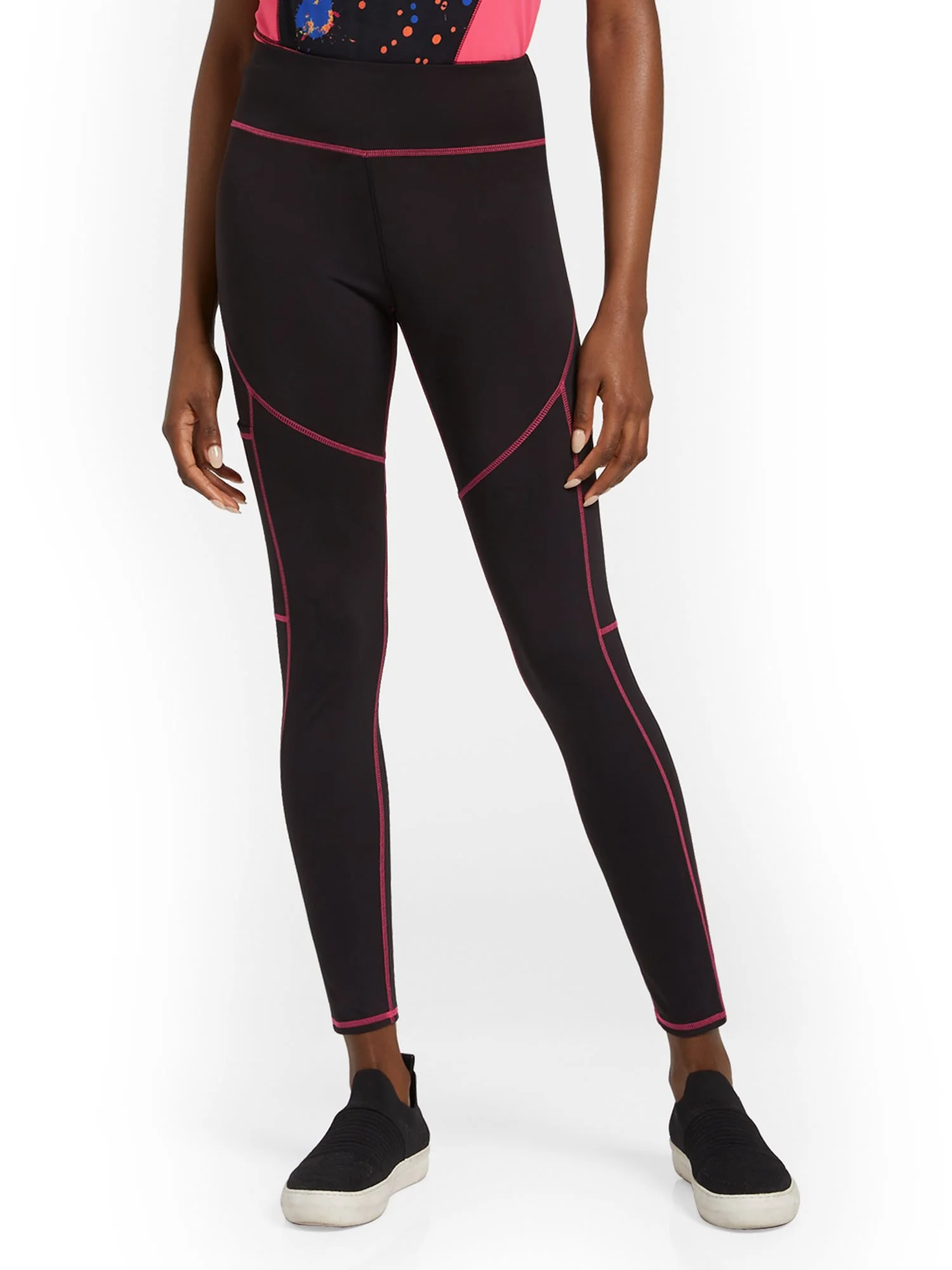High-Waisted Contrast-Stitch Pocket Legging - City Contour