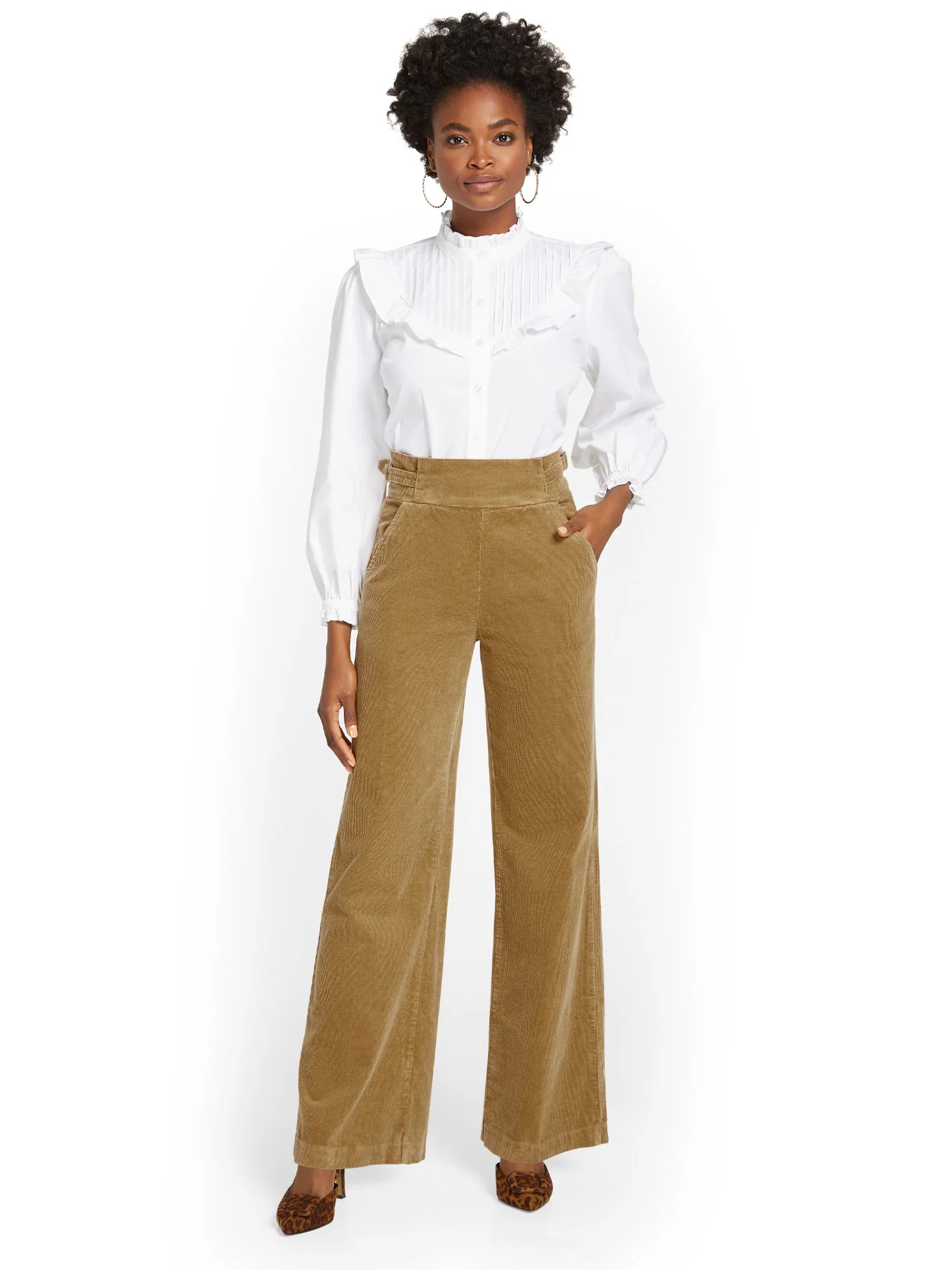 High-Waisted Corduroy Wide-Leg Pant - Image 4