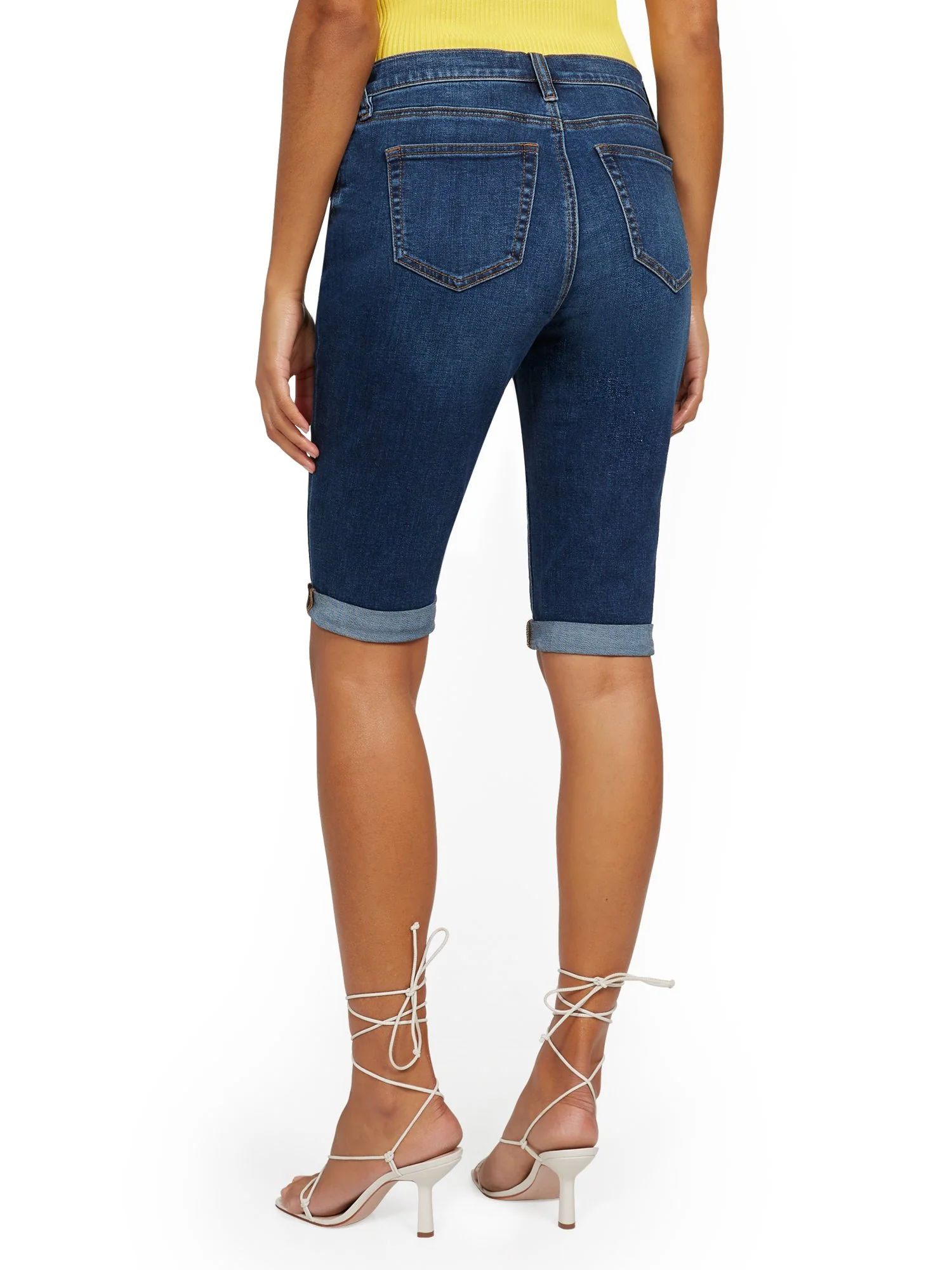 High-Waisted Curvy Boyfriend 13-Inch Bermuda Short - Foxy Blue - Image 3