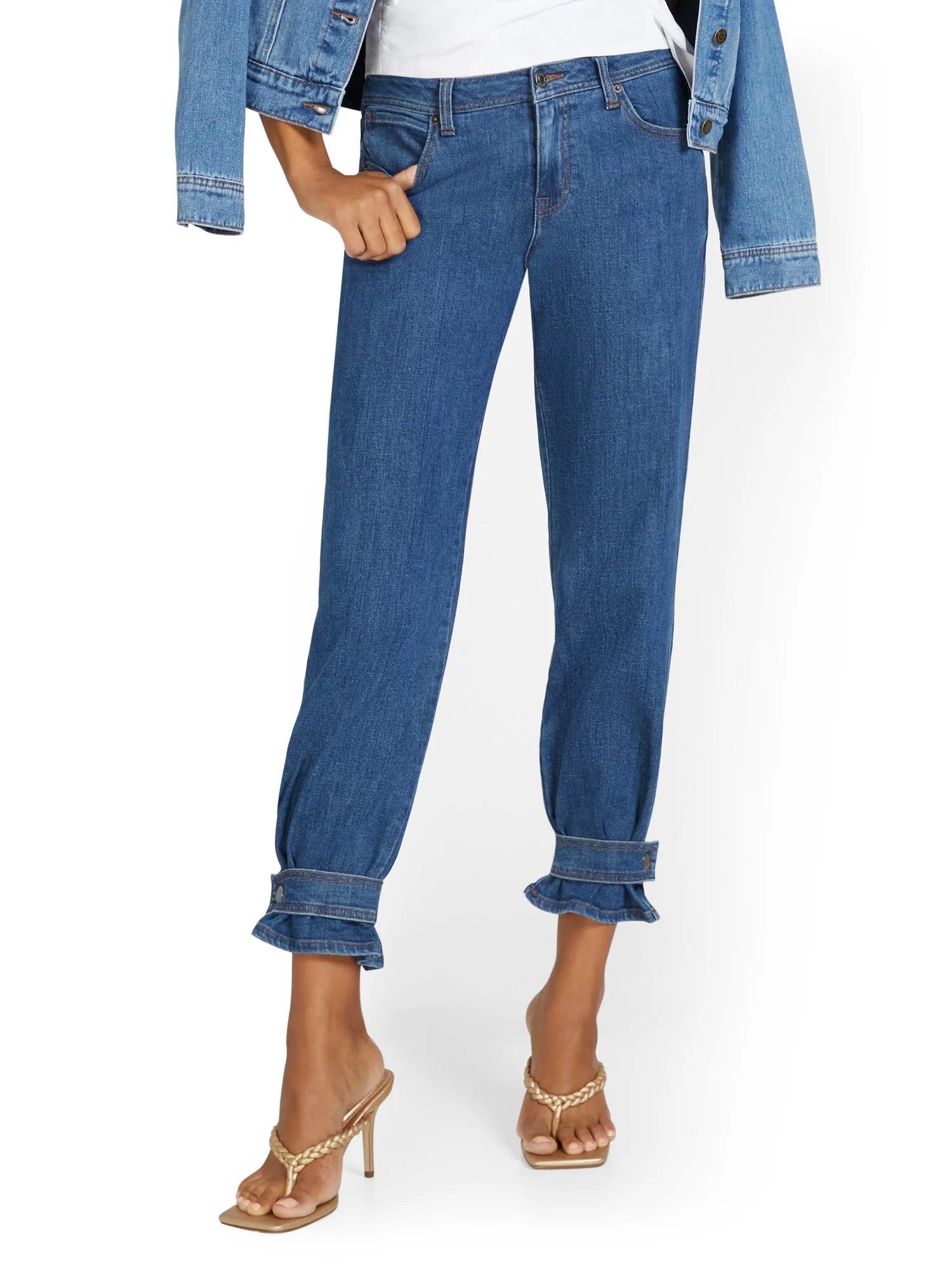 High-Waisted Curvy Dream Boyfriend Jeans - Medium Blue Wash