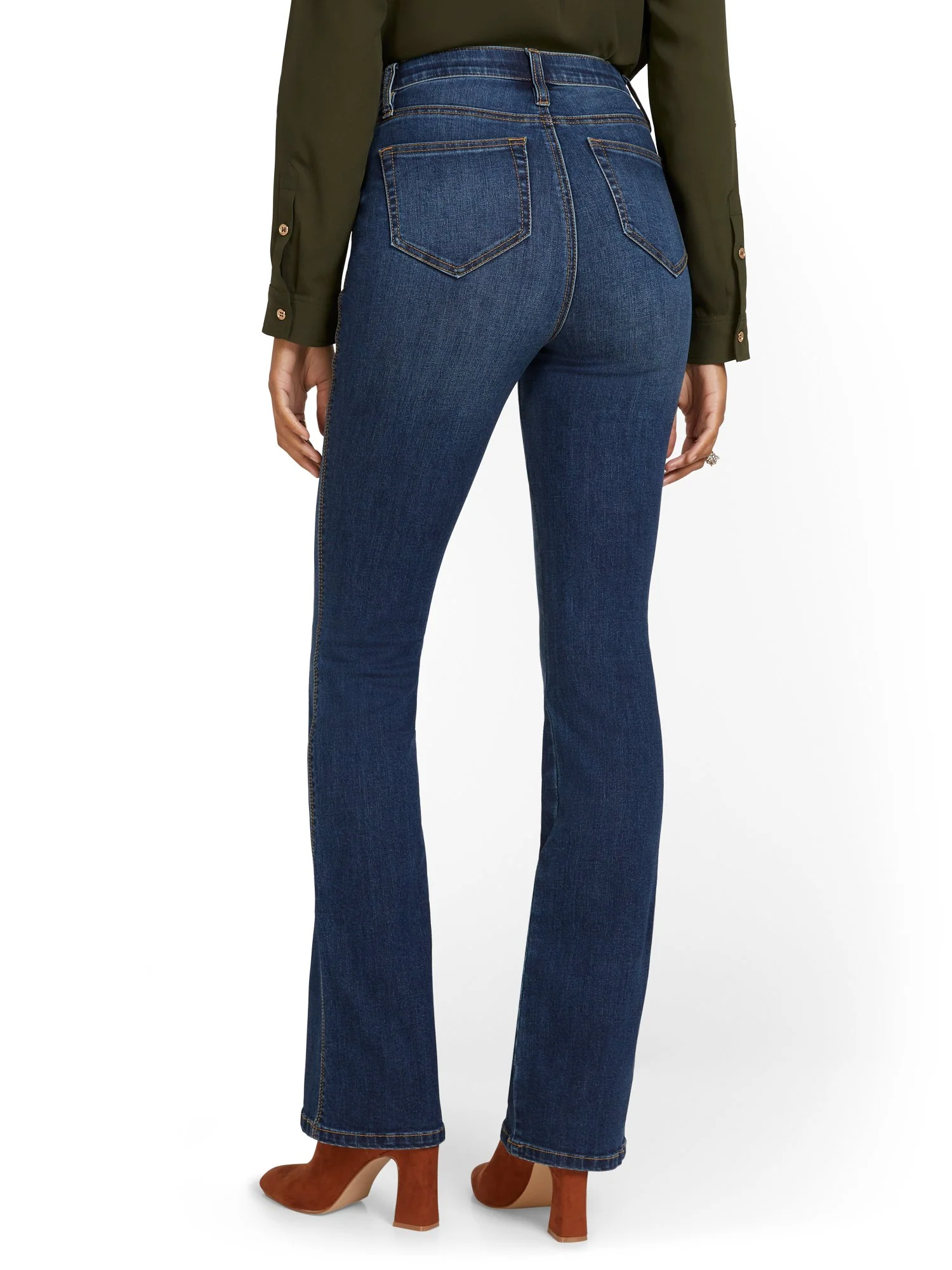 High-Waisted Curvy Essential Bootcut Jeans - Foxy Blue Wash - Image 3