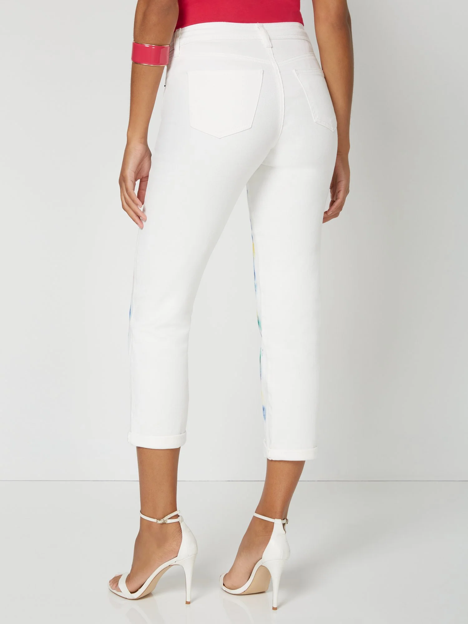 High-Waisted Dream Boyfriend Ankle Jeans - Paint Splatter - Image 3