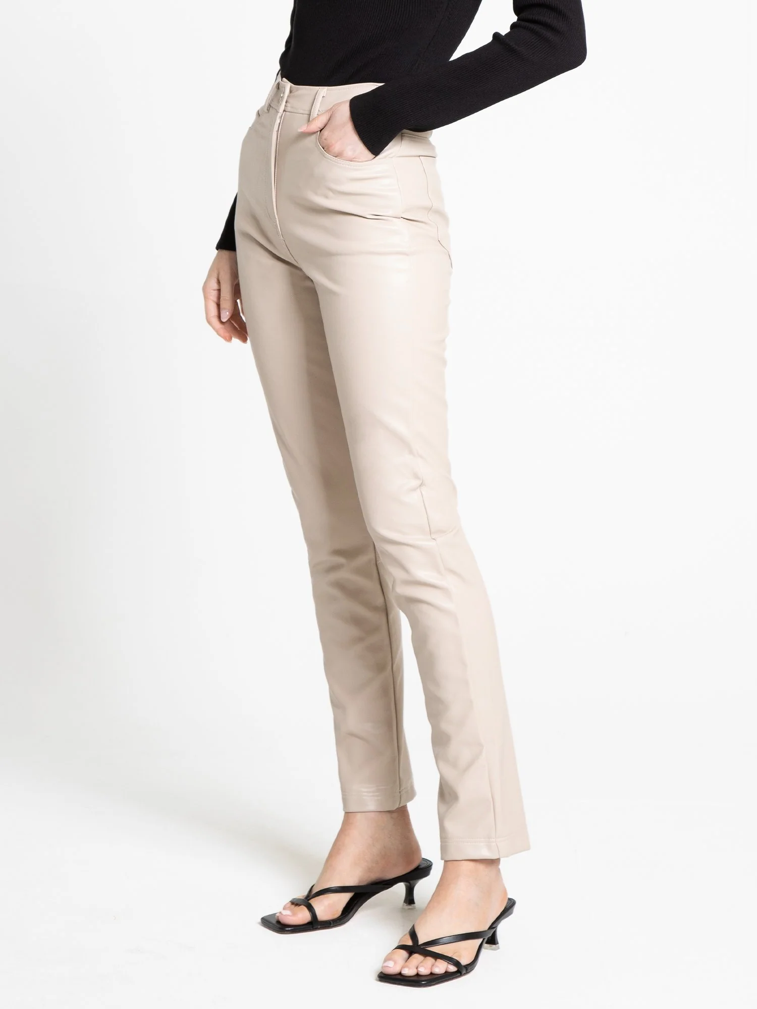 High-Waisted Faux Leather Pant - Edit By Nine - Image 8