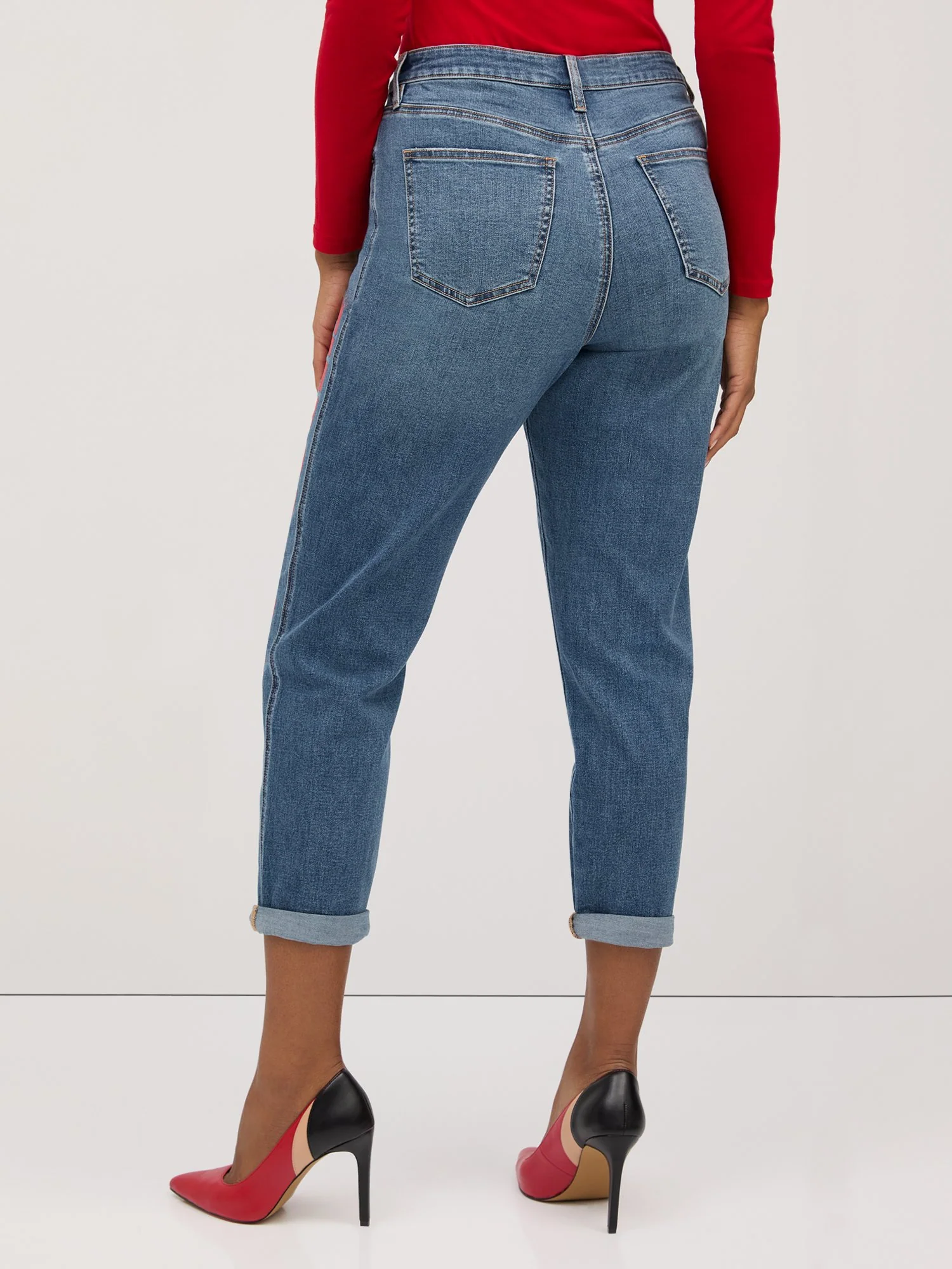 High-Waisted Fierce & Fearless Boyfriend Jeans - Medium Wash - Image 3