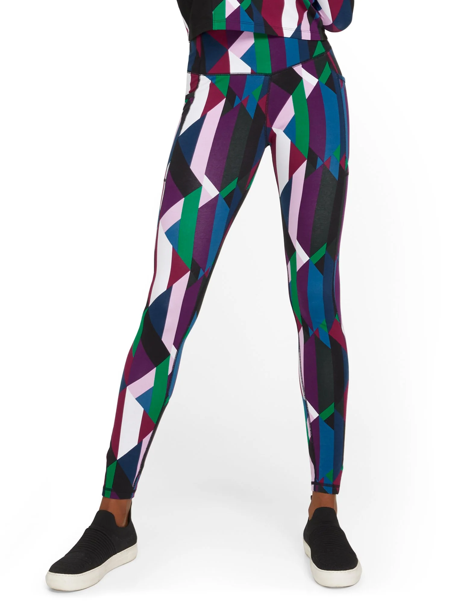 High-Waisted Geometric-Print Pocket Legging - Image 2