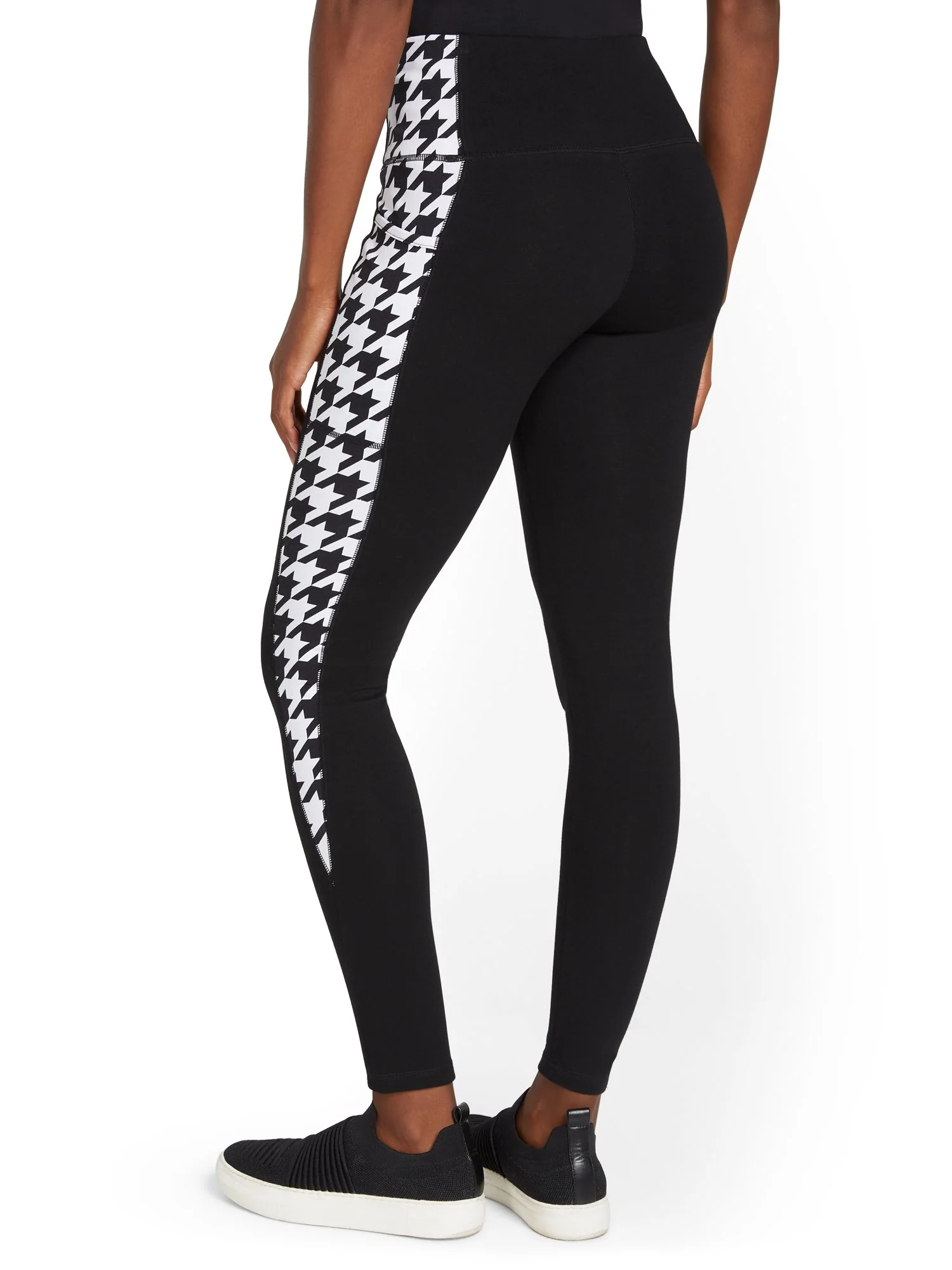 High-Waisted Houndstooth Panel Pocket Legging - Image 3