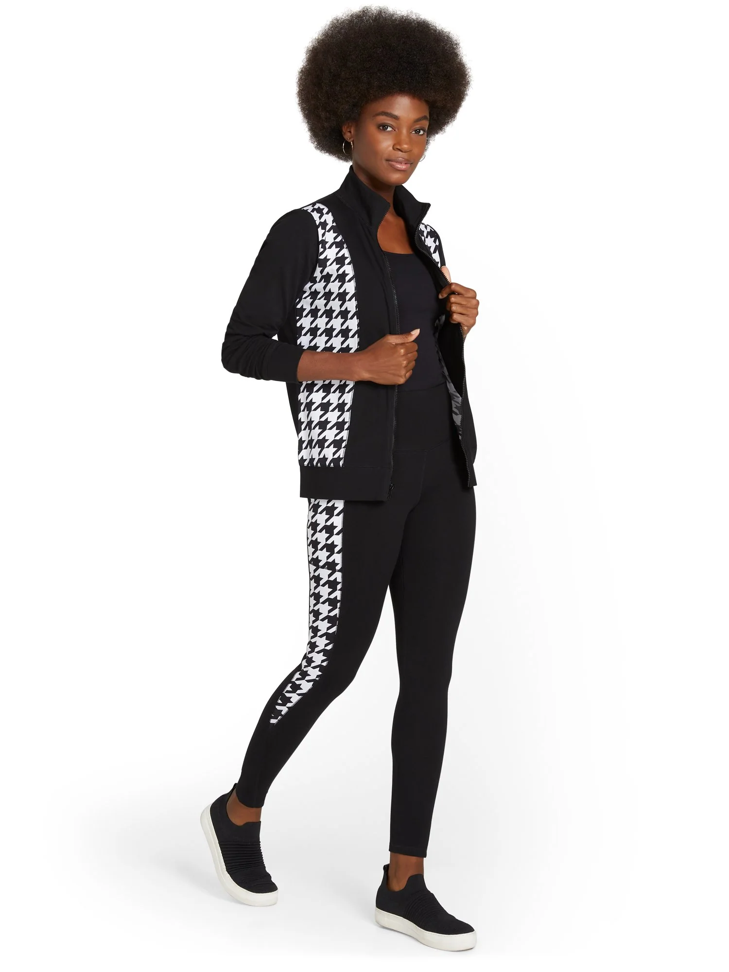 High-Waisted Houndstooth Panel Pocket Legging - Image 5