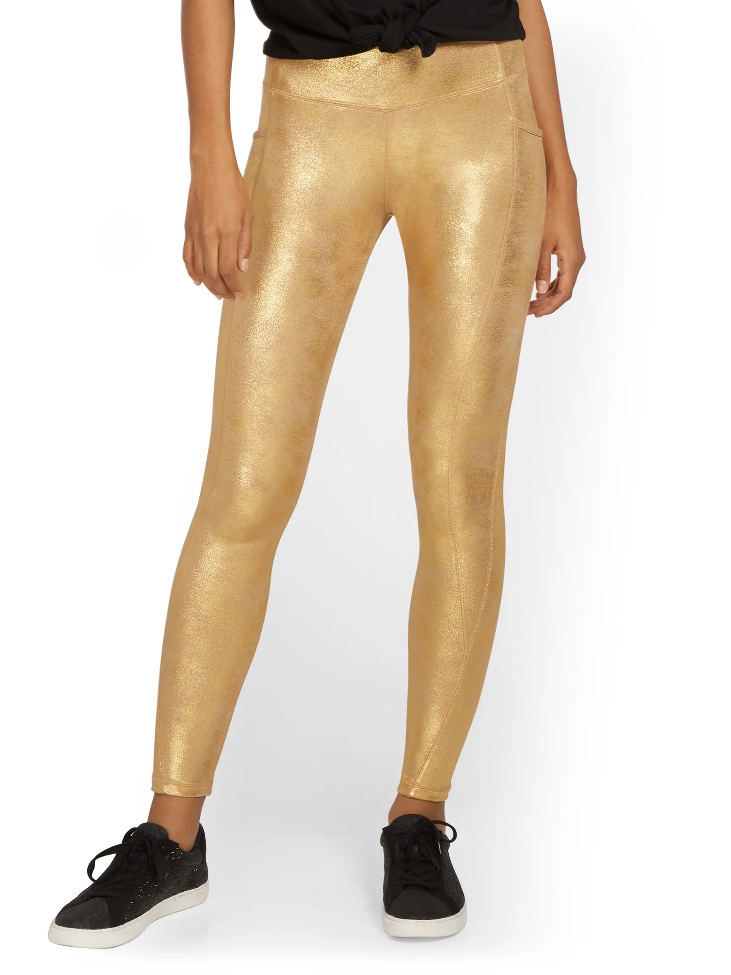 High-Waisted Metallic Pocket Legging - Image 2