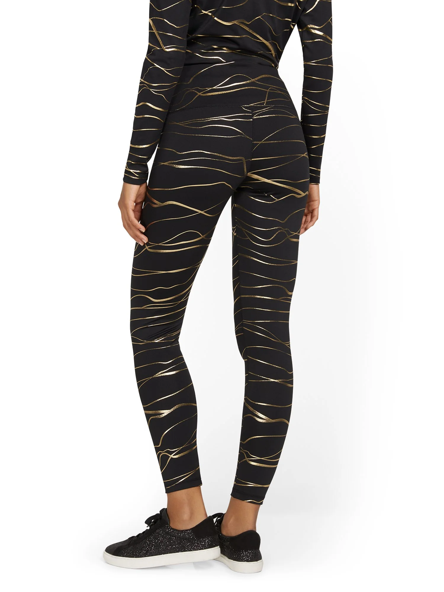 High-Waisted Metallic-Print Pocket Legging - Image 3
