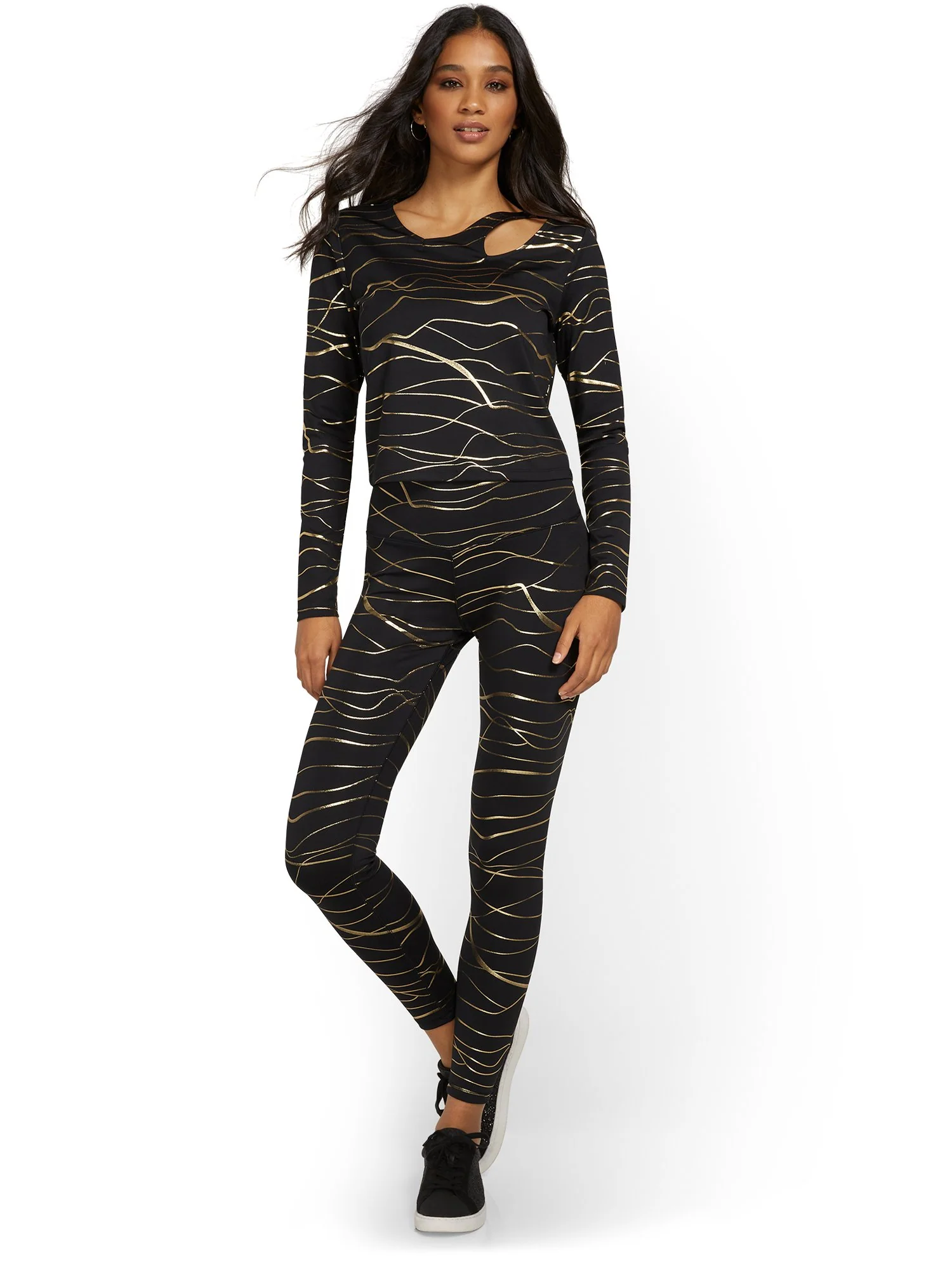 High-Waisted Metallic-Print Pocket Legging - Image 5