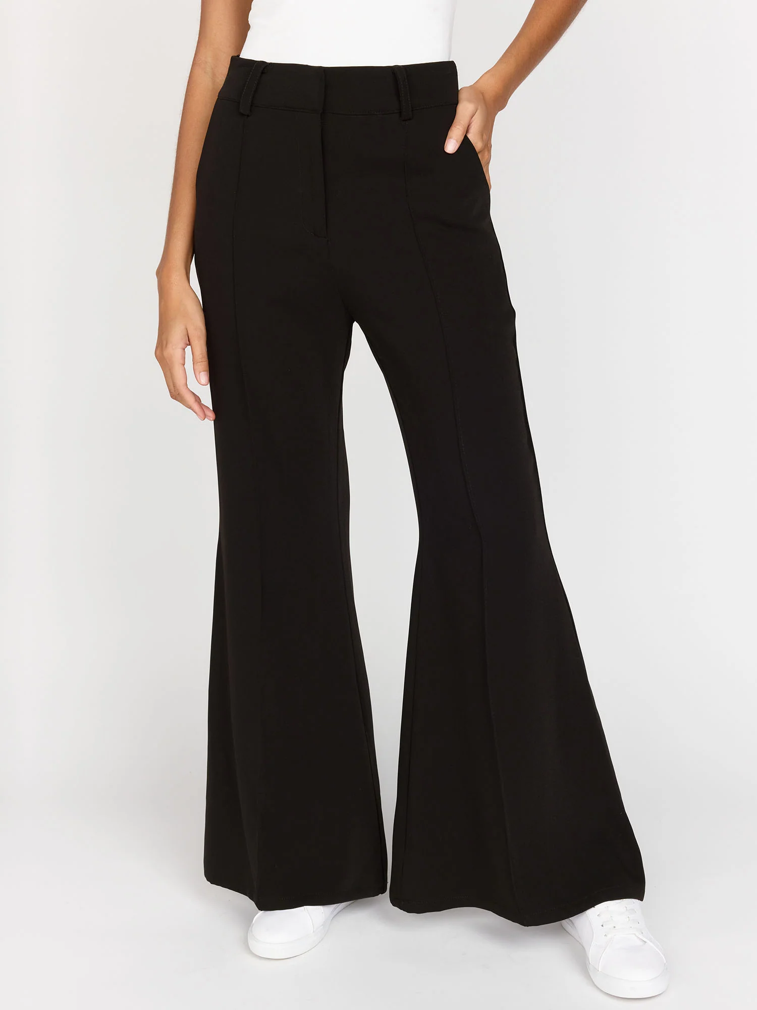 High-Waisted Pintuck Flare Trousers - Lena - Image 2