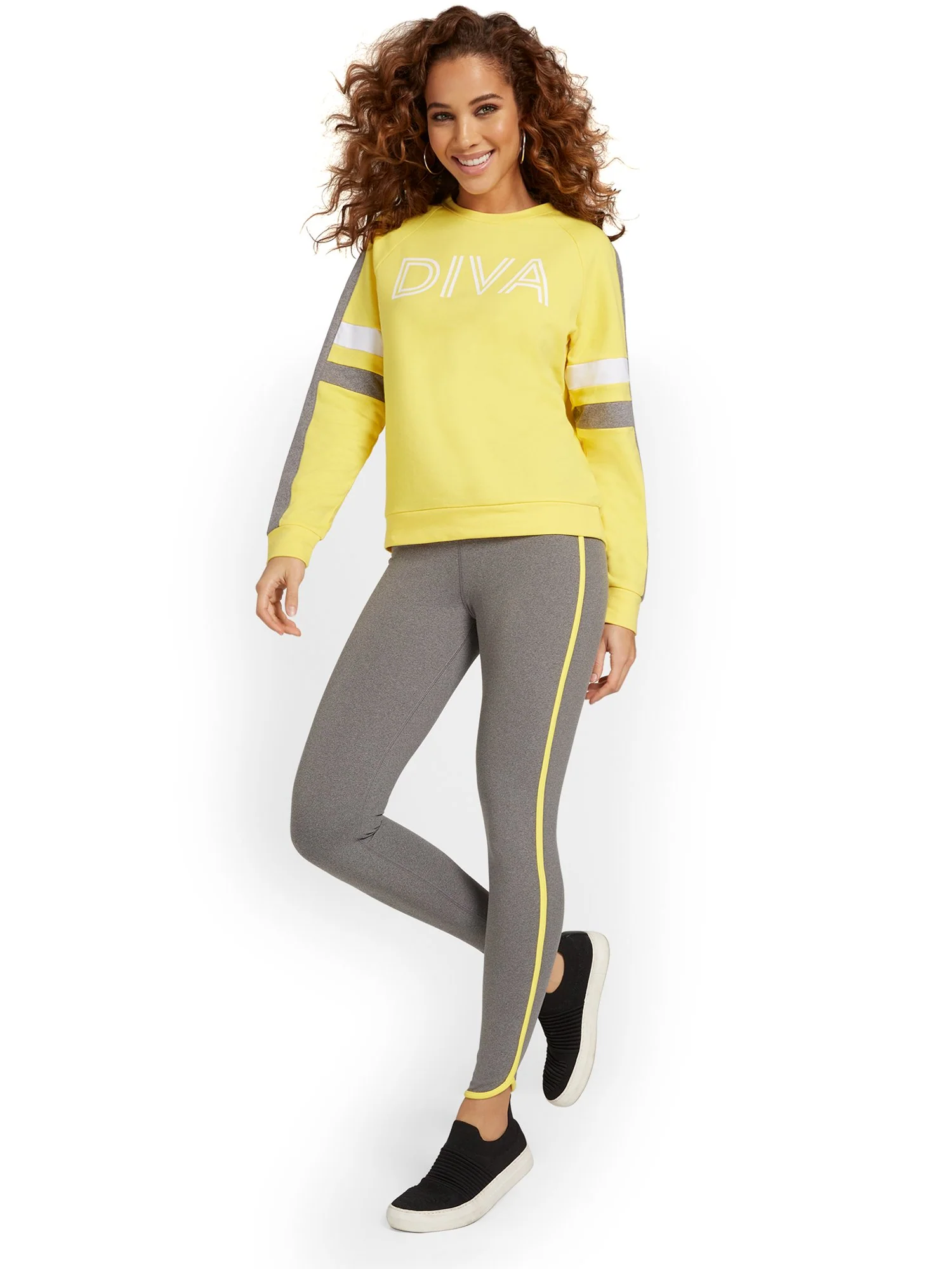 High-Waisted Piped Dolphin-Hem Pocket Legging - City Contour - Image 5