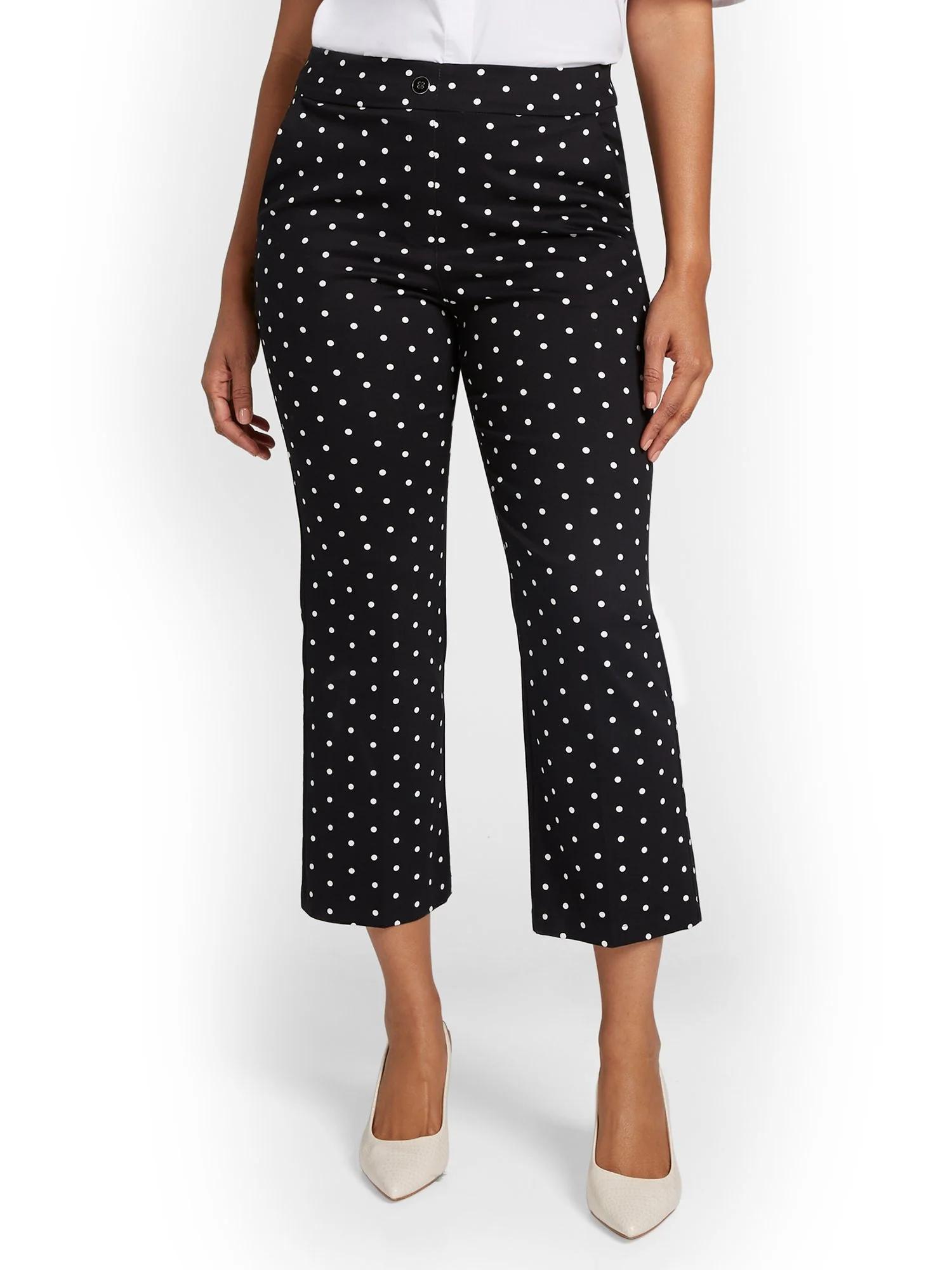 High-Waisted Polka-Dot Wide-Leg Capri Pant - NY&Chic Collection - Image 2