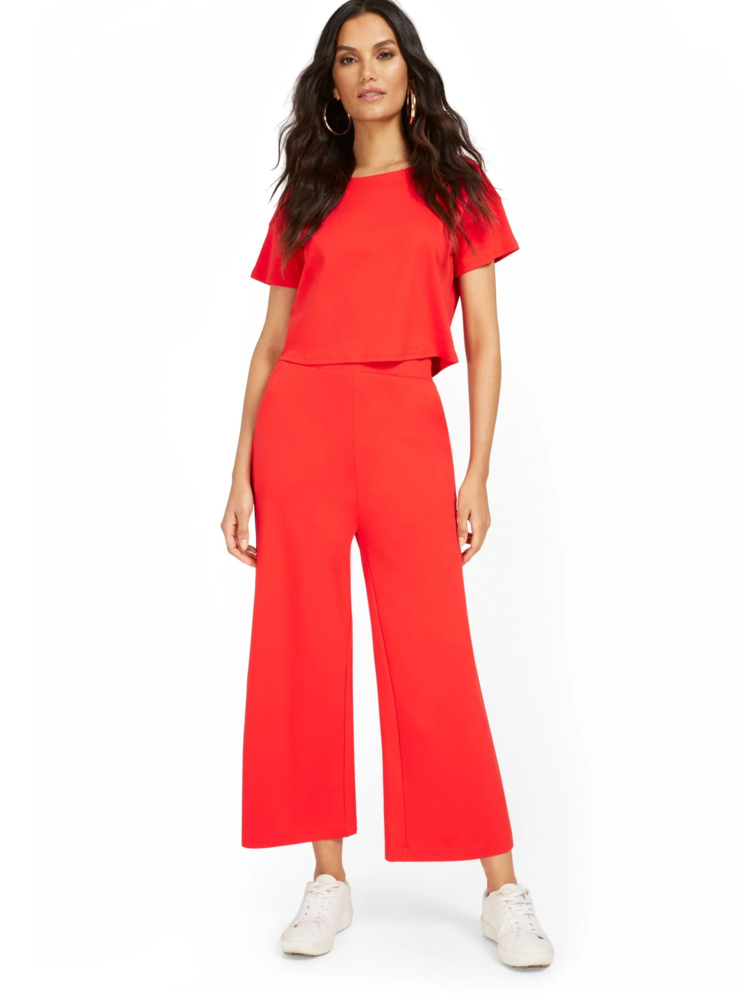 High-Waisted Pull-On Wide-Leg Capri Pant - City Knits - Image 16