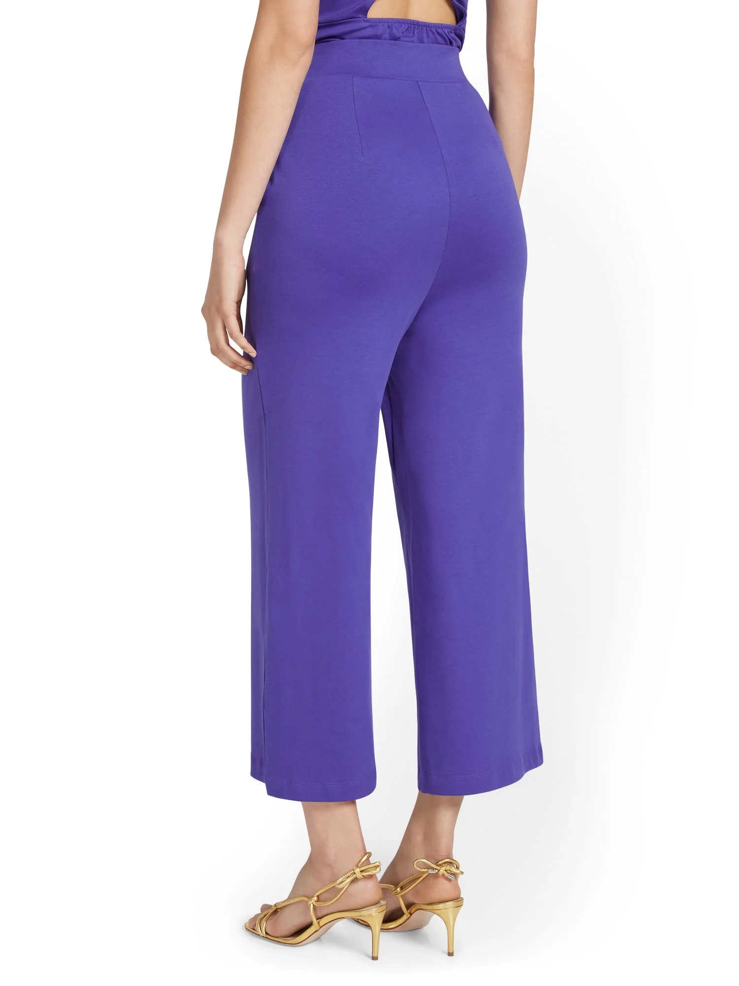 High-Waisted Pull-On Wide-Leg Capri Pant - City Knits - Image 23