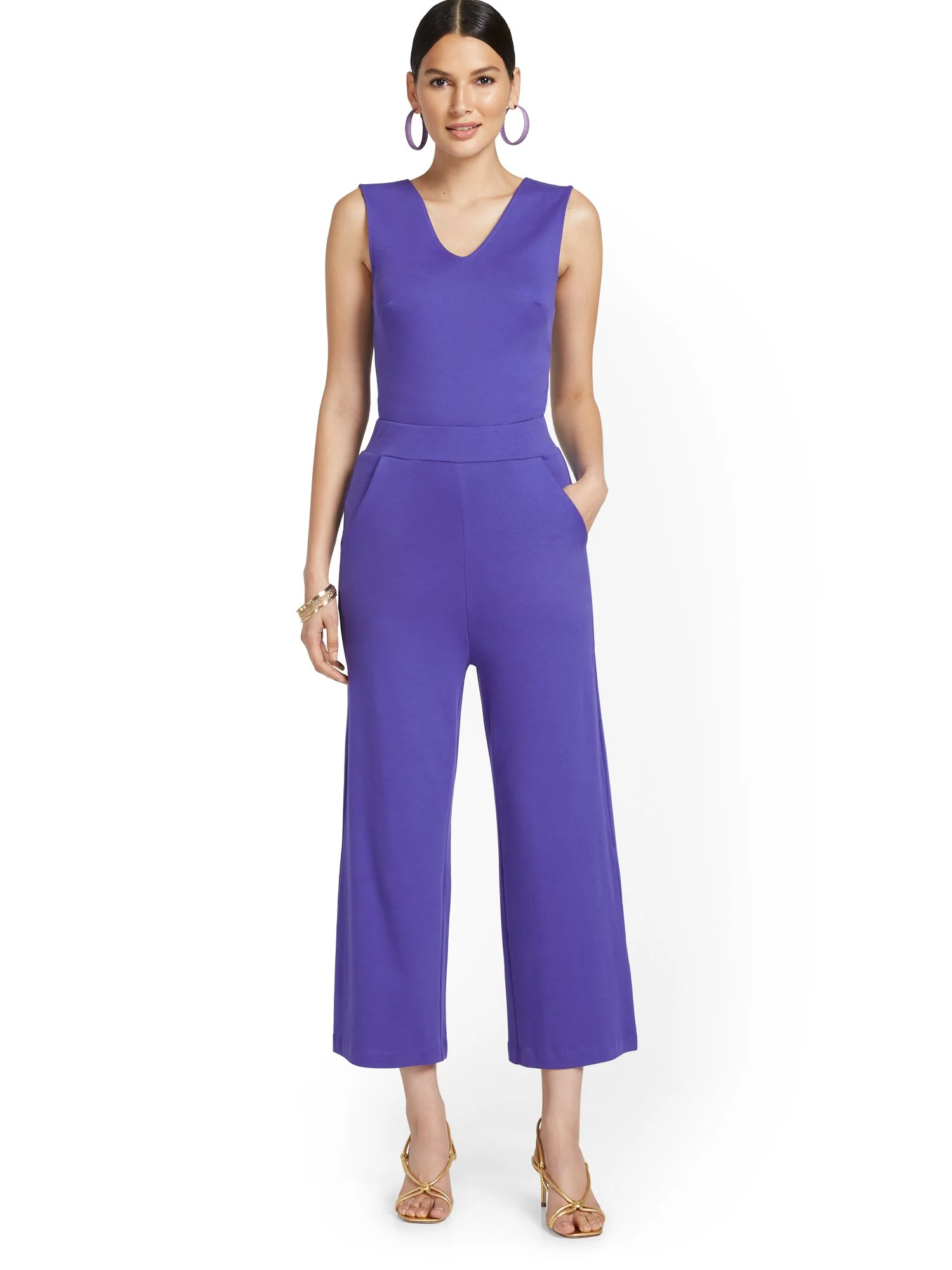 High-Waisted Pull-On Wide-Leg Capri Pant - City Knits - Image 24